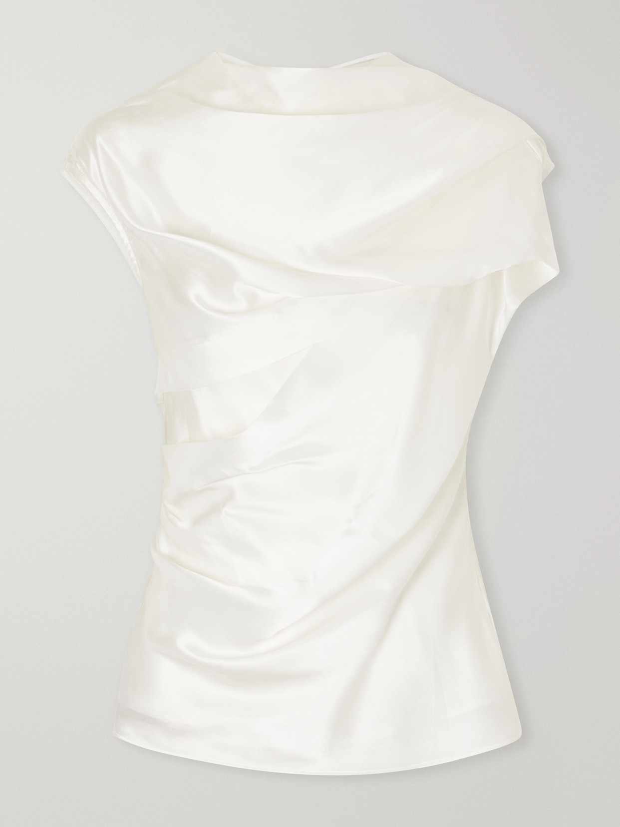 Ila Draped Silk-Blend Blouse
