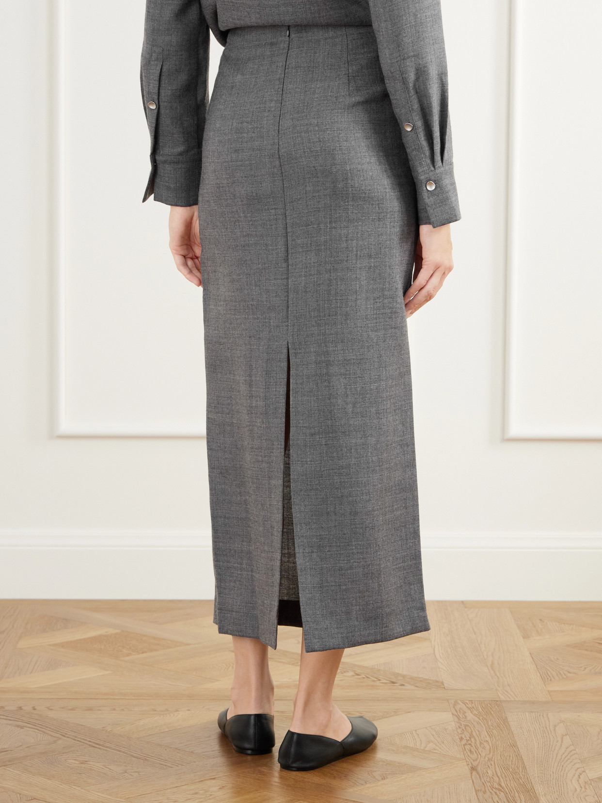 Hope Knot-Detail Wool-Fresco Midi