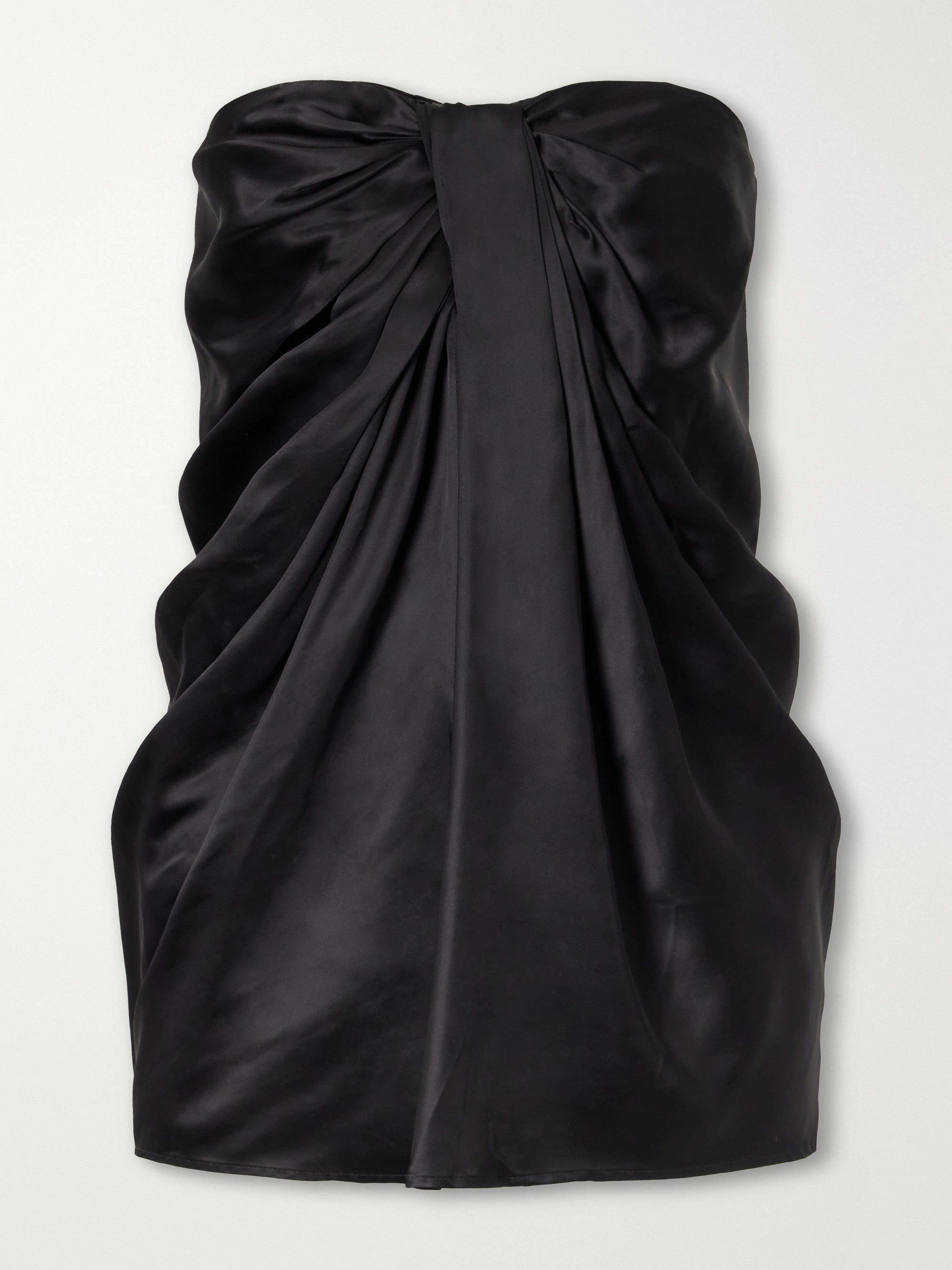 TOVE Eden strapless draped satin top