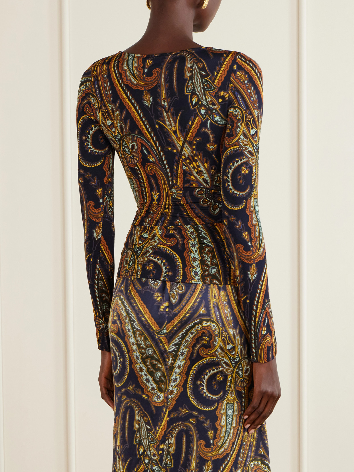 Paisley-Printed Jersey Blouse