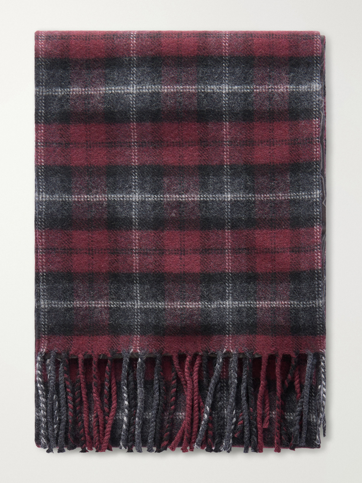 Etro Fringed Checked Wool Scarf