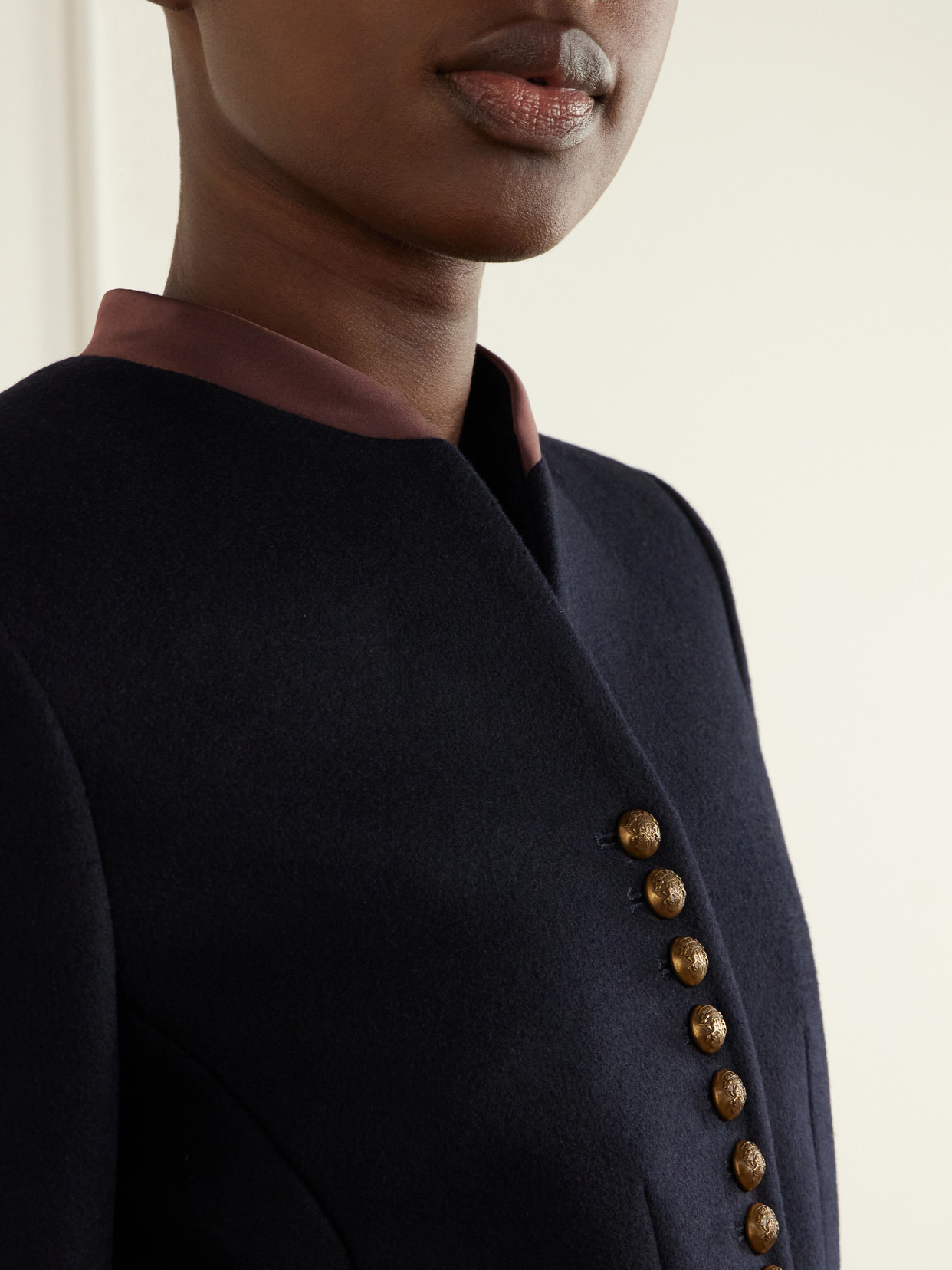 Etro Satin-trimmed Wool-blend Jacket In Blue