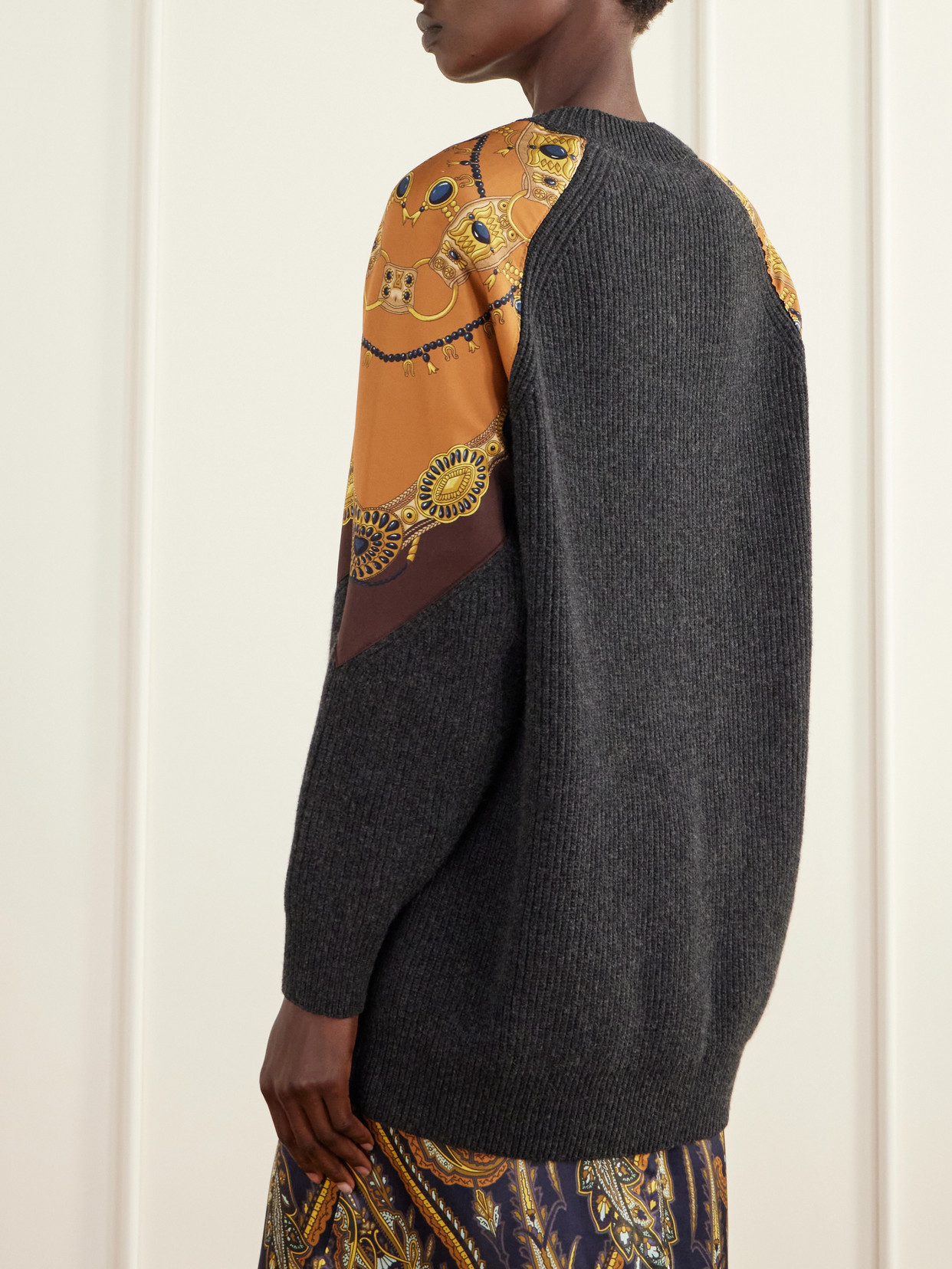 Silk-Trimmed Wool And Cashmere-Blend Sweater