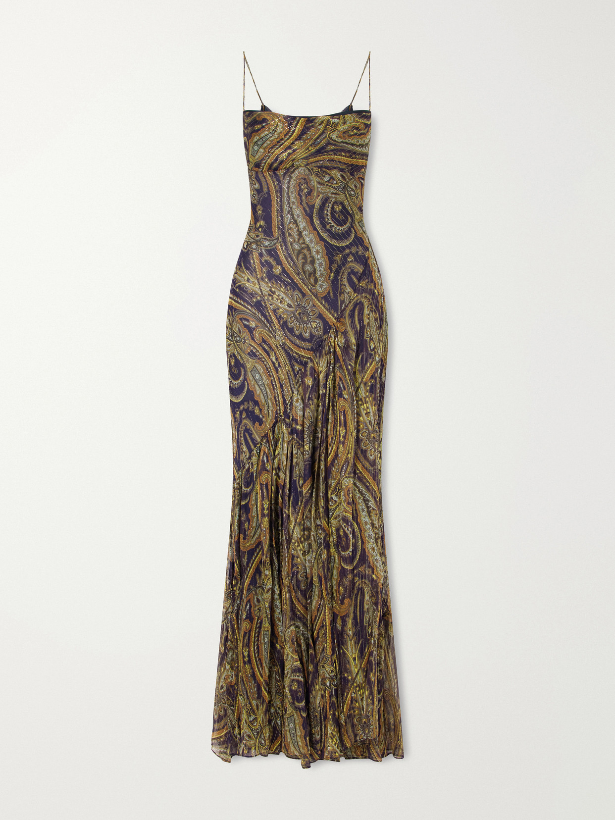 Etro Paisley-printed Silk-blend Maxi Dress In Multi