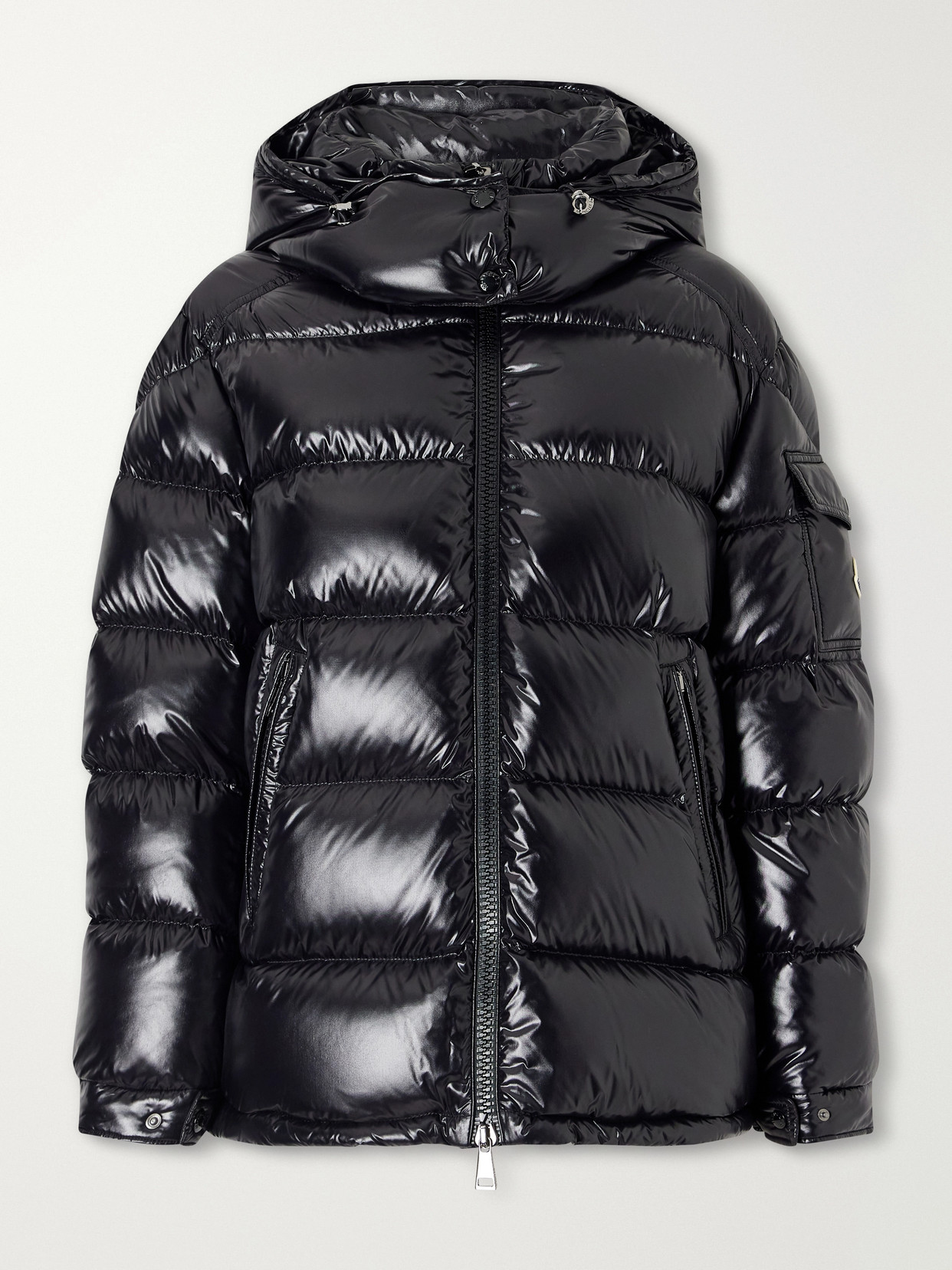 Moncler - Maire Hooded Quilted Glossed-shell Down Jacket - Black