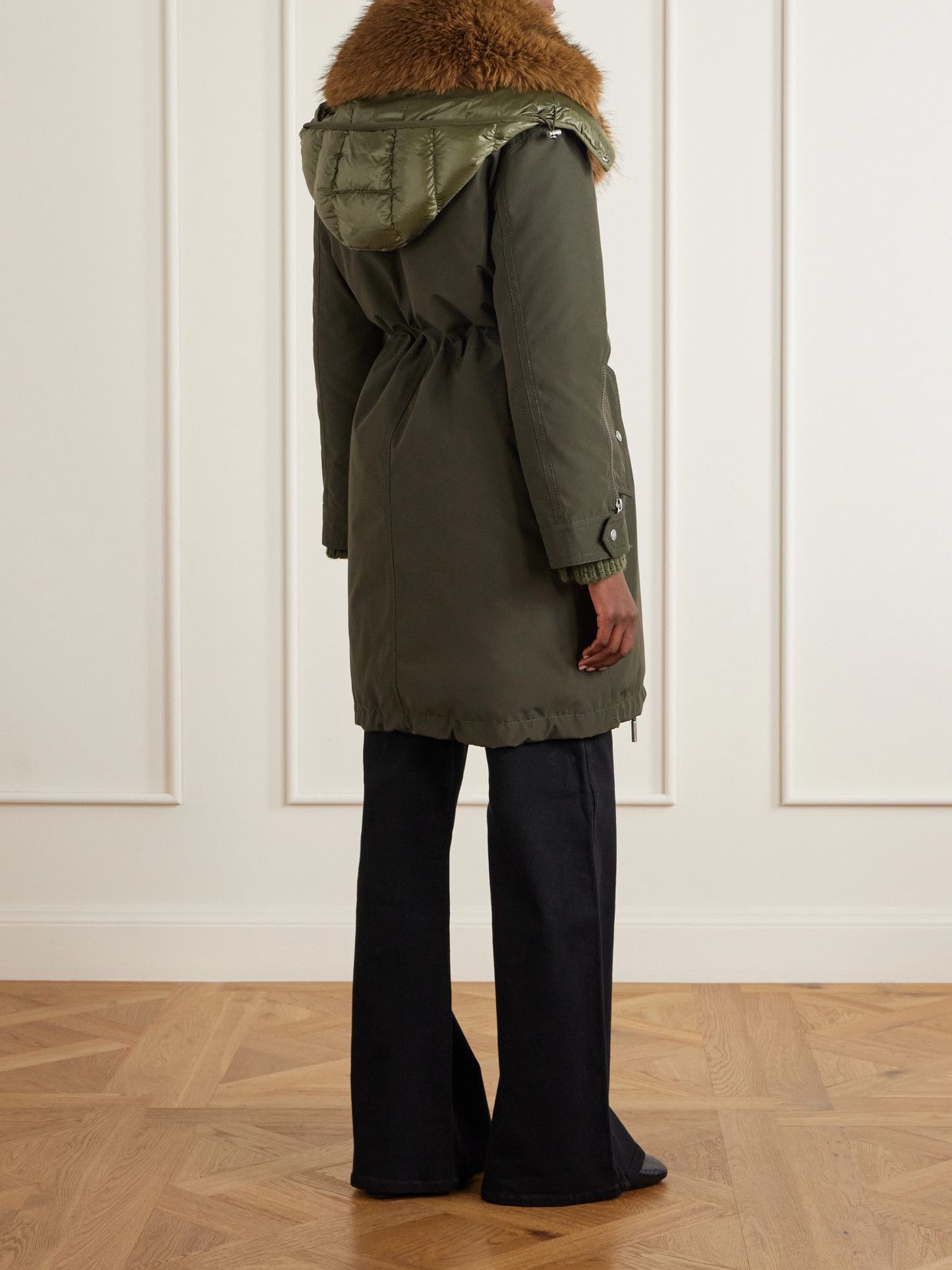 Halicte Hooded Plush-Trimmed Shell Down Parka Jacket