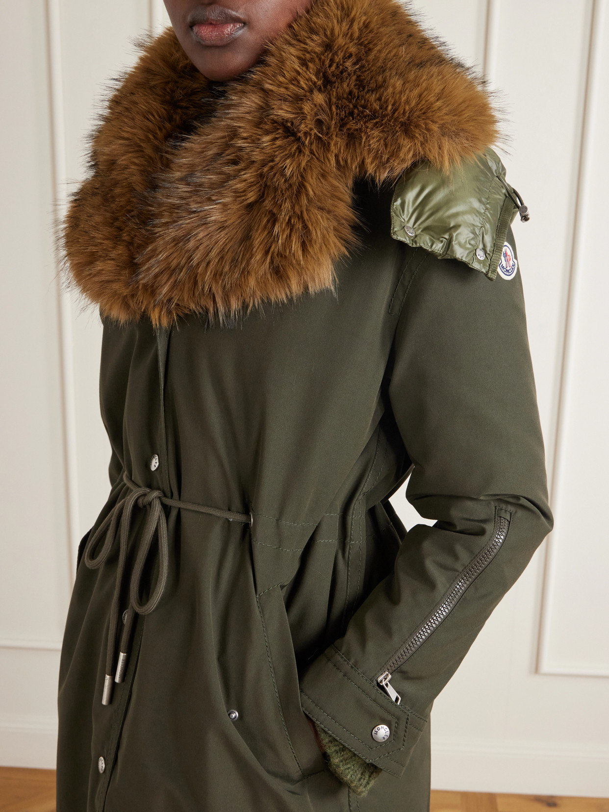 Halicte Hooded Plush-Trimmed Shell Down Parka Jacket