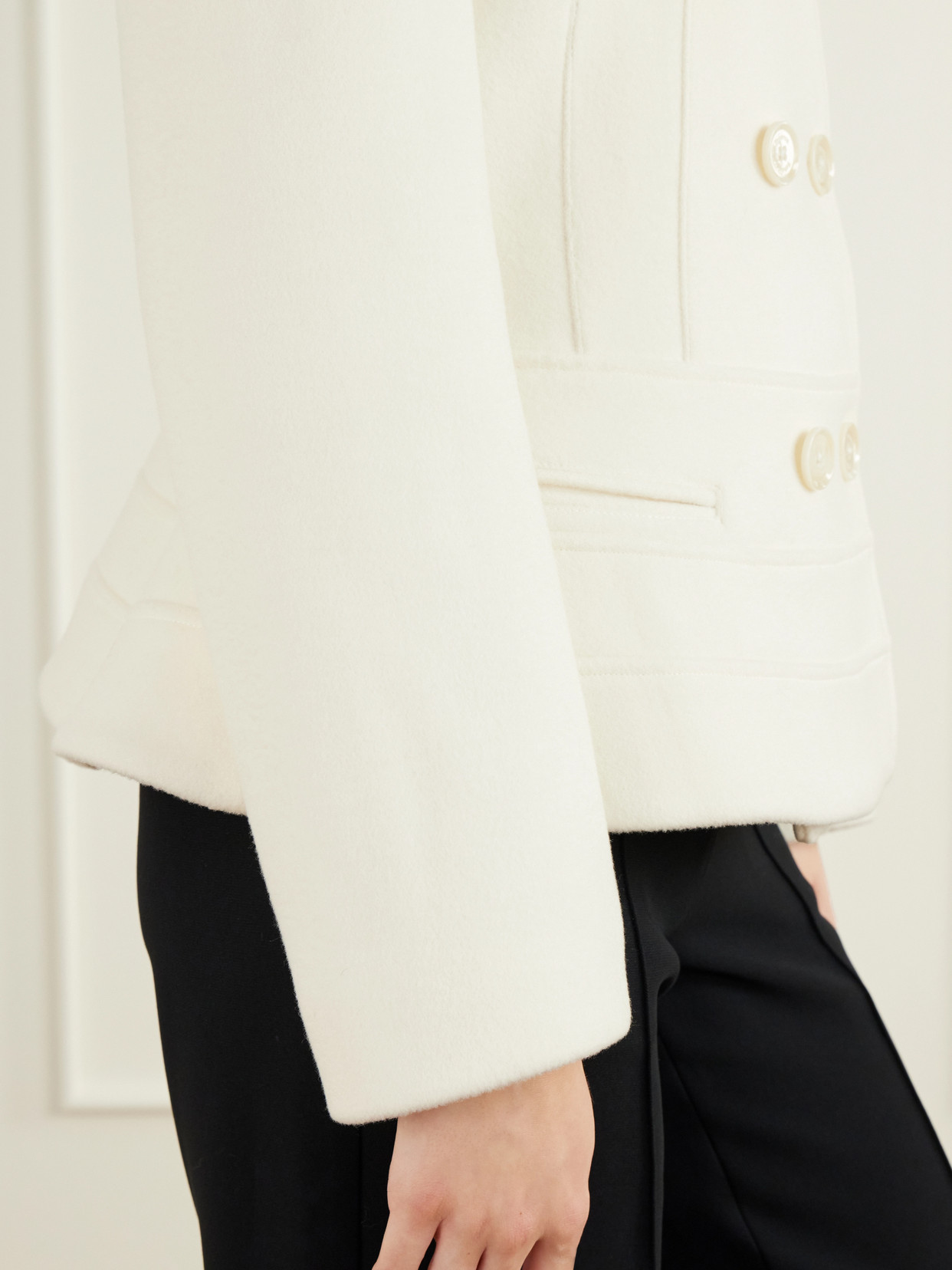 Proenza Schouler Romane Double-breasted Wool-blend Jacket In Neutral