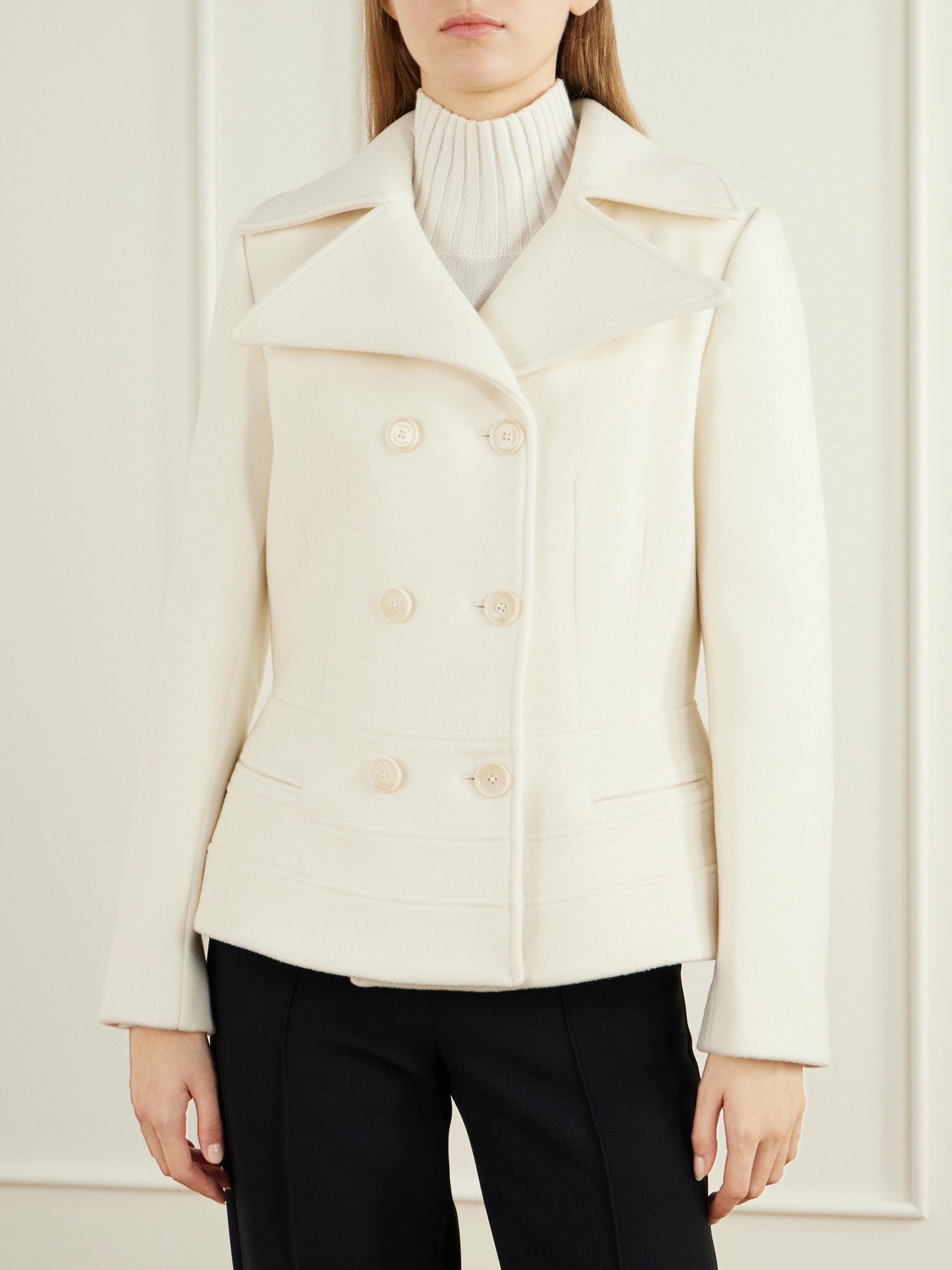 Proenza Schouler Romane Double-breasted Wool-blend Jacket In Neutral