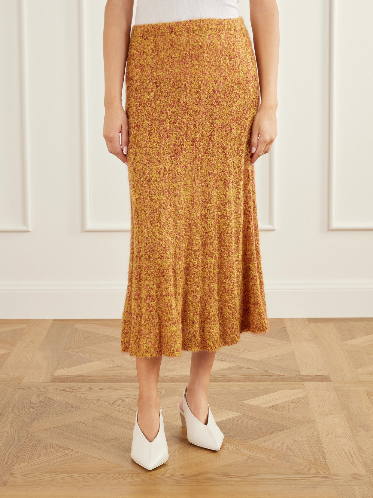 Joelle Cable-Knit Mohair-Blend Maxi