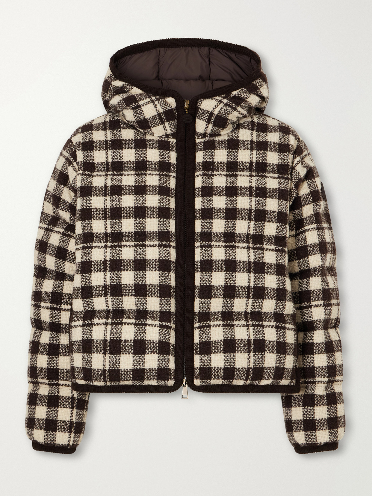 Abstraction Checked Wool-Blend Down Jacket