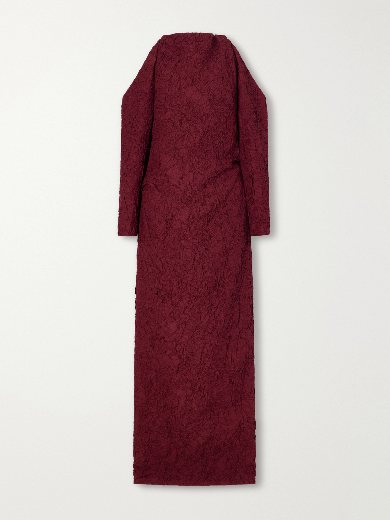 Proenza Schouler Lina Cut-out Open-back Crinkled-silk Maxi Dress In Burgundy