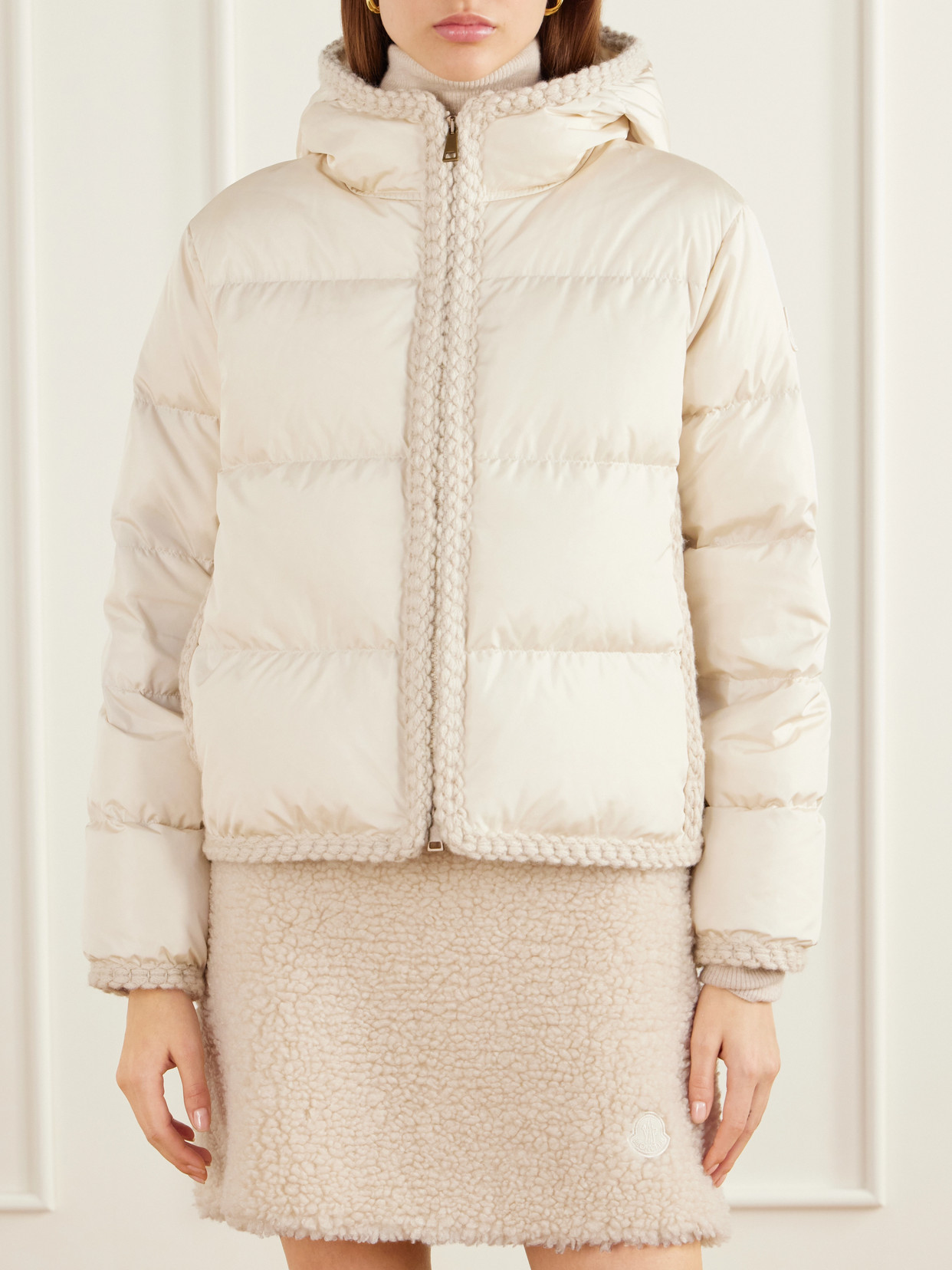 Evocateur Knit-Trimmed Shell Down Jacket