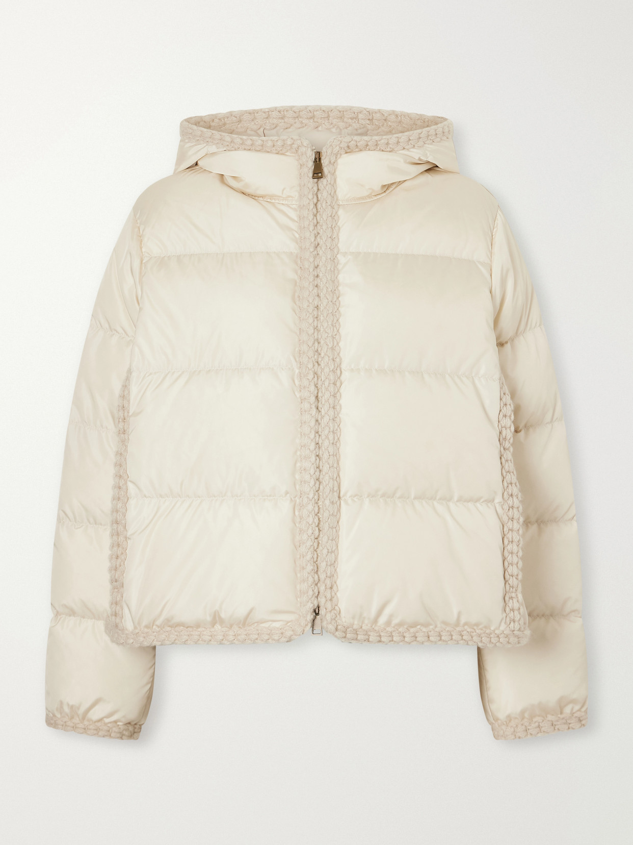 Evocateur Knit-Trimmed Shell Down Jacket