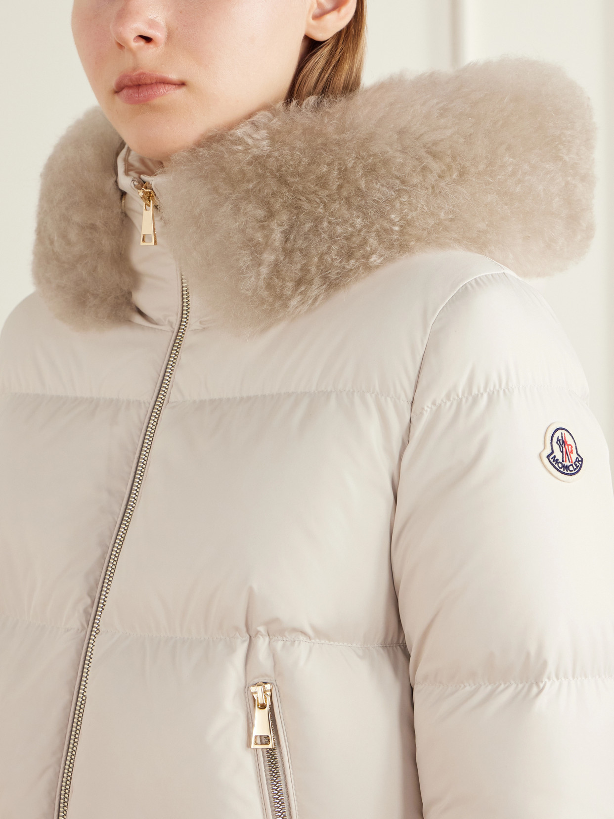 Laichefur Plush-Trimmed Shell Quilted Down Jacket