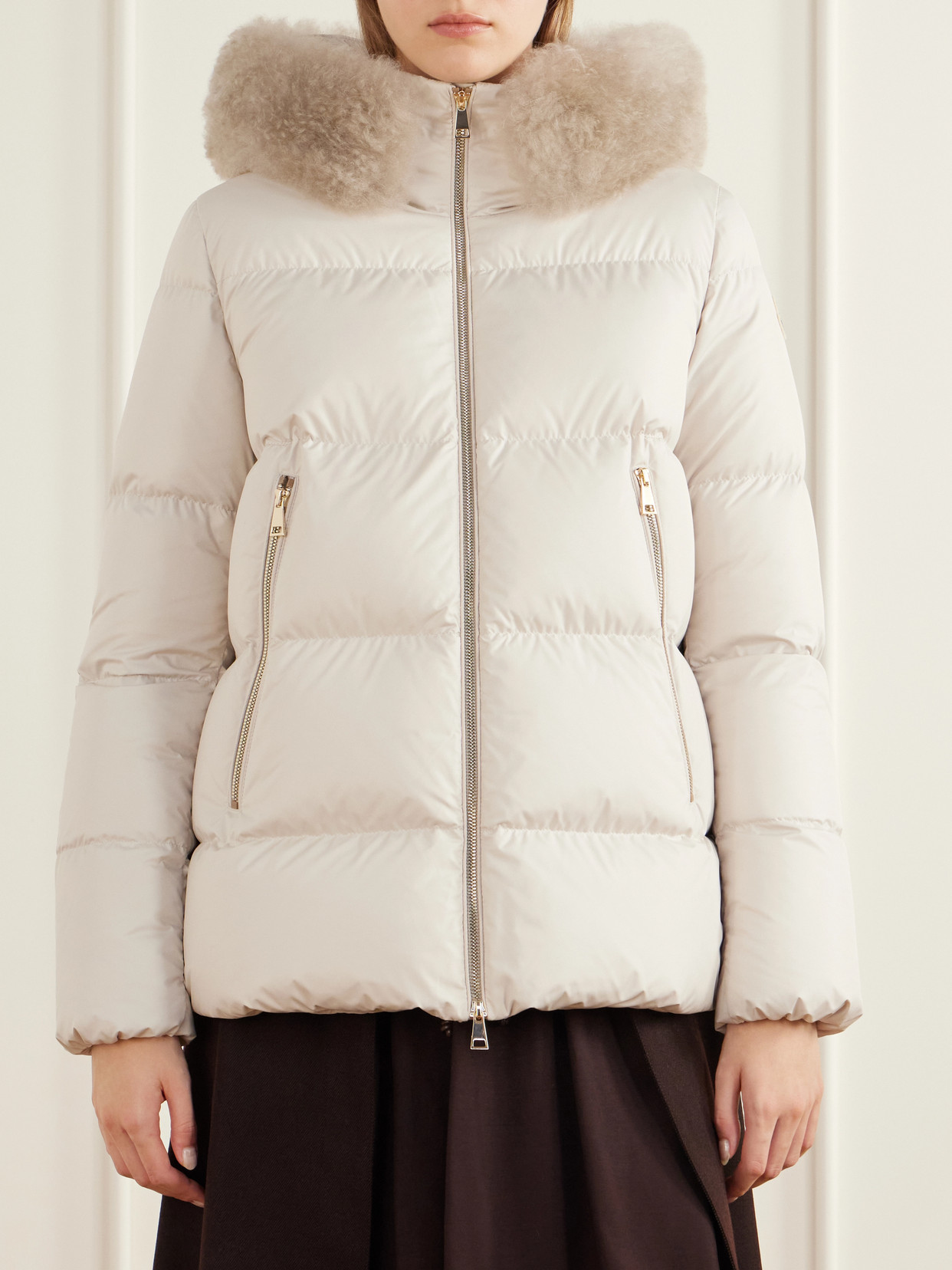 Laichefur Plush-Trimmed Shell Quilted Down Jacket