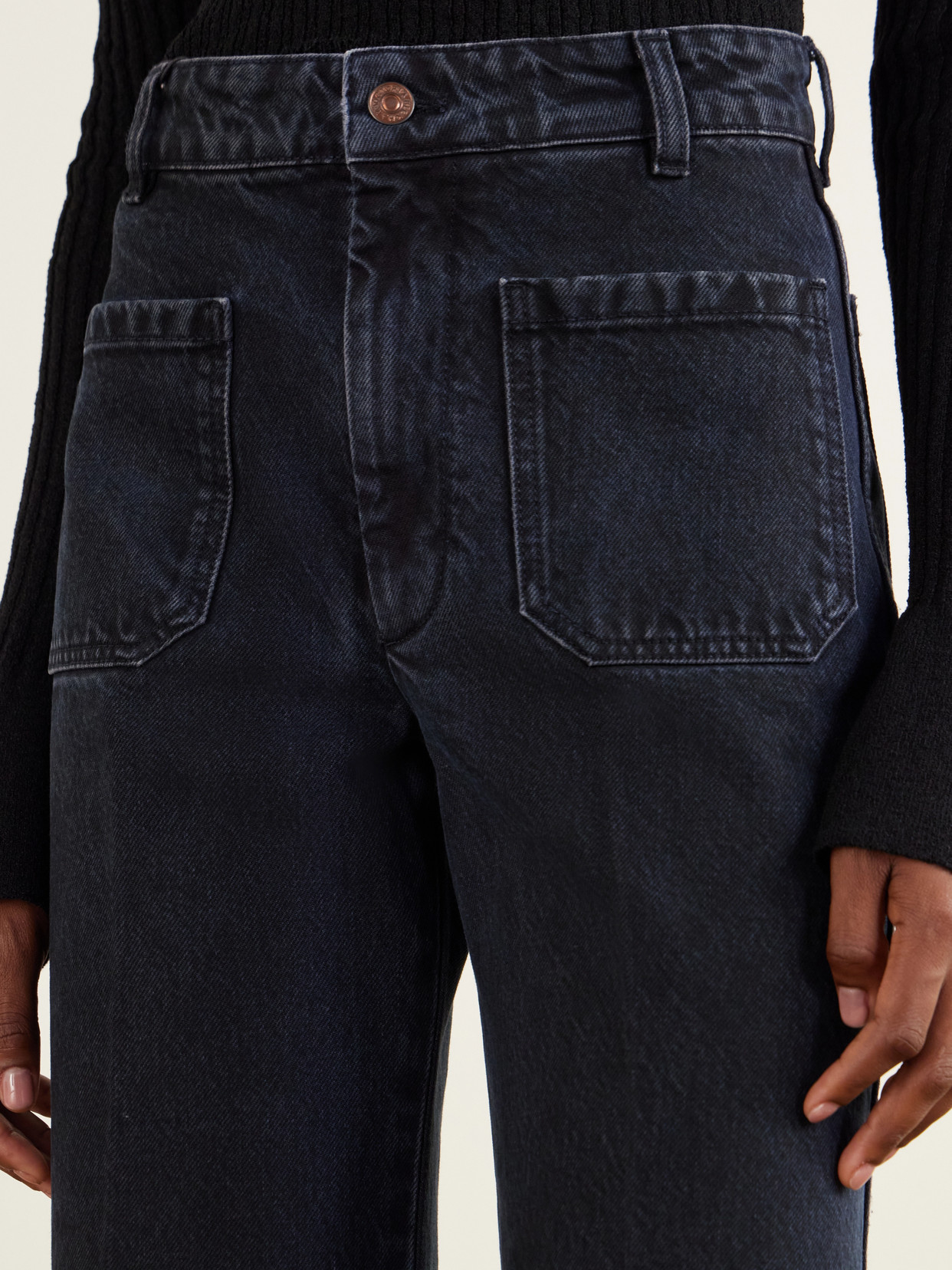 Alina Logo-Embroidered High-Rise Flared Jeans