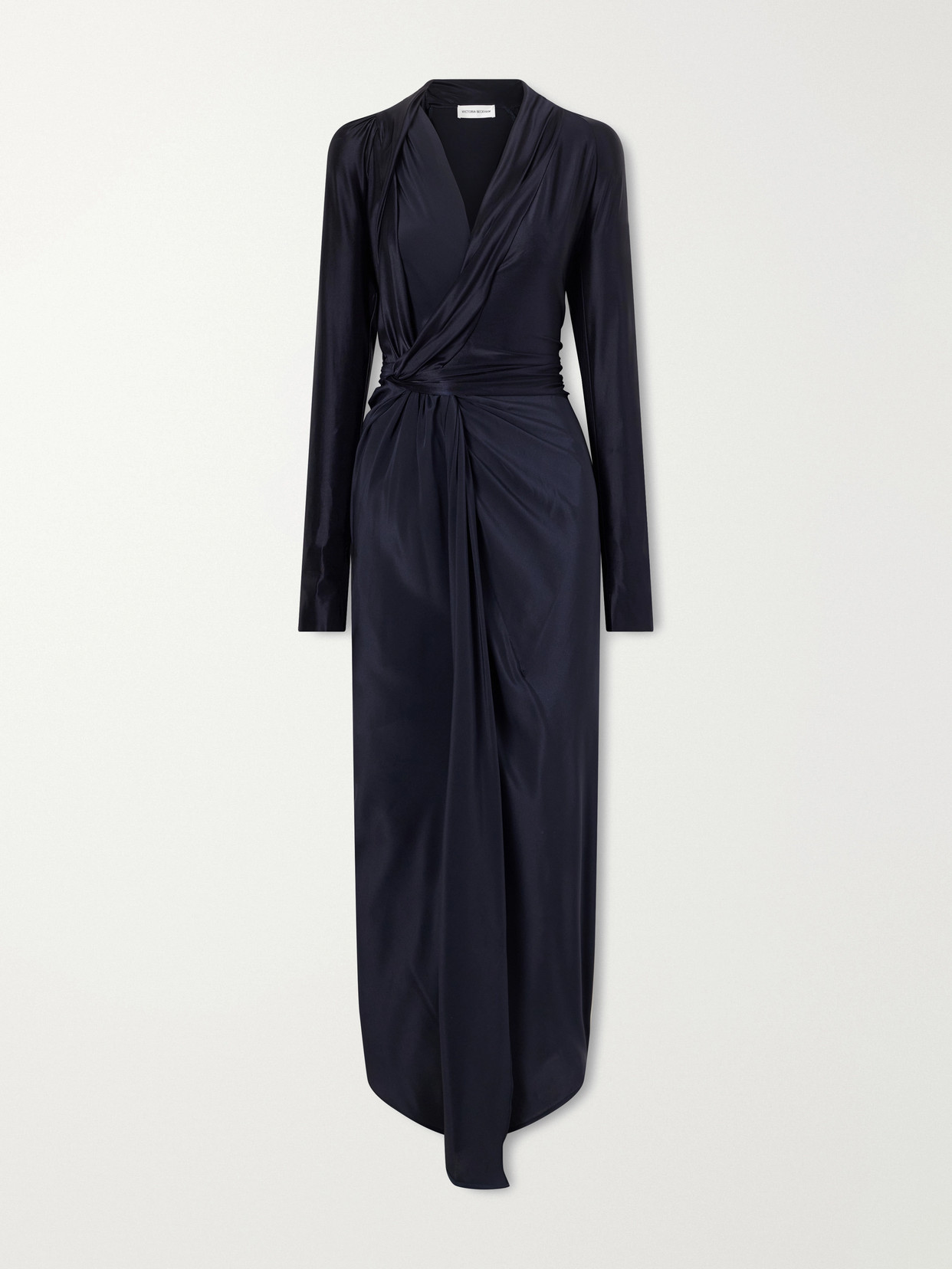 Victoria Beckham Lea Gathered Jersey Midi Dress In Blue