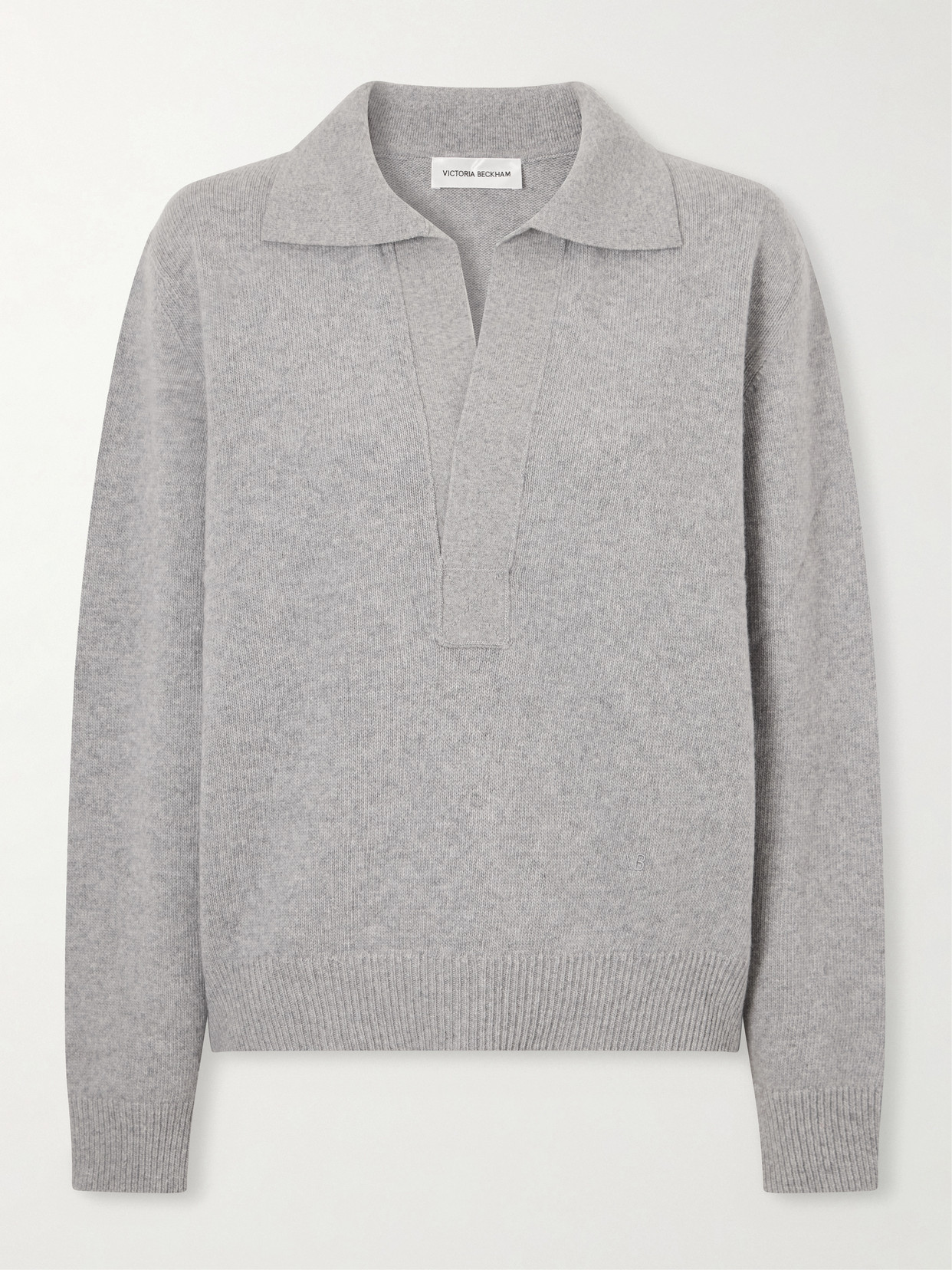 Victoria Beckham Genevieve Wool And Cashmere-blend Sweater In Gray