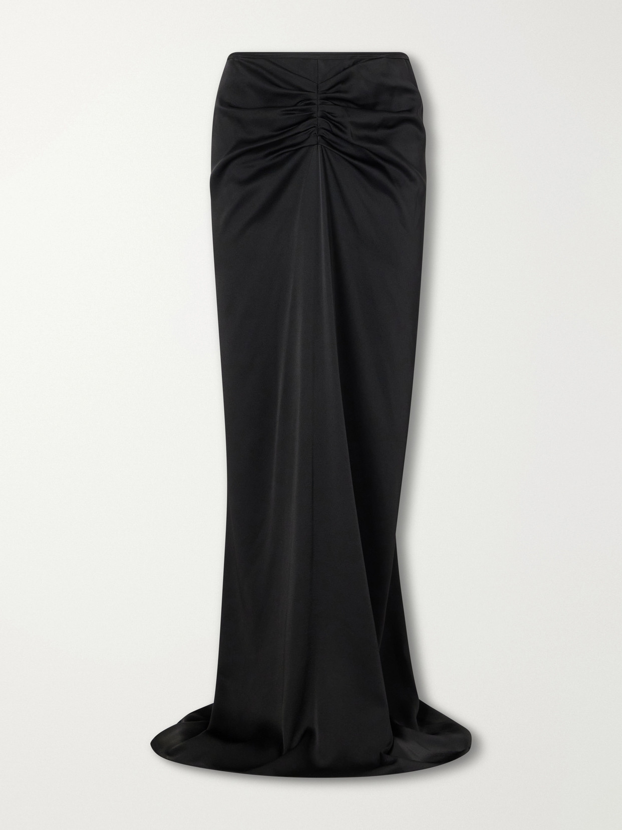 Victoria Beckham Isabella Gathered Satin Maxi Skirt In Black