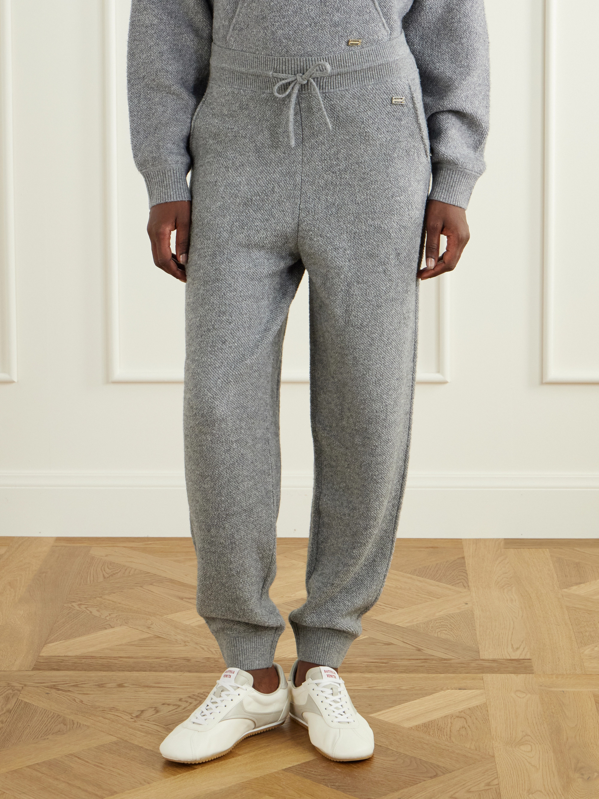 Victoria Beckham Wool and cashmere-blend knitted tapered sweatpants