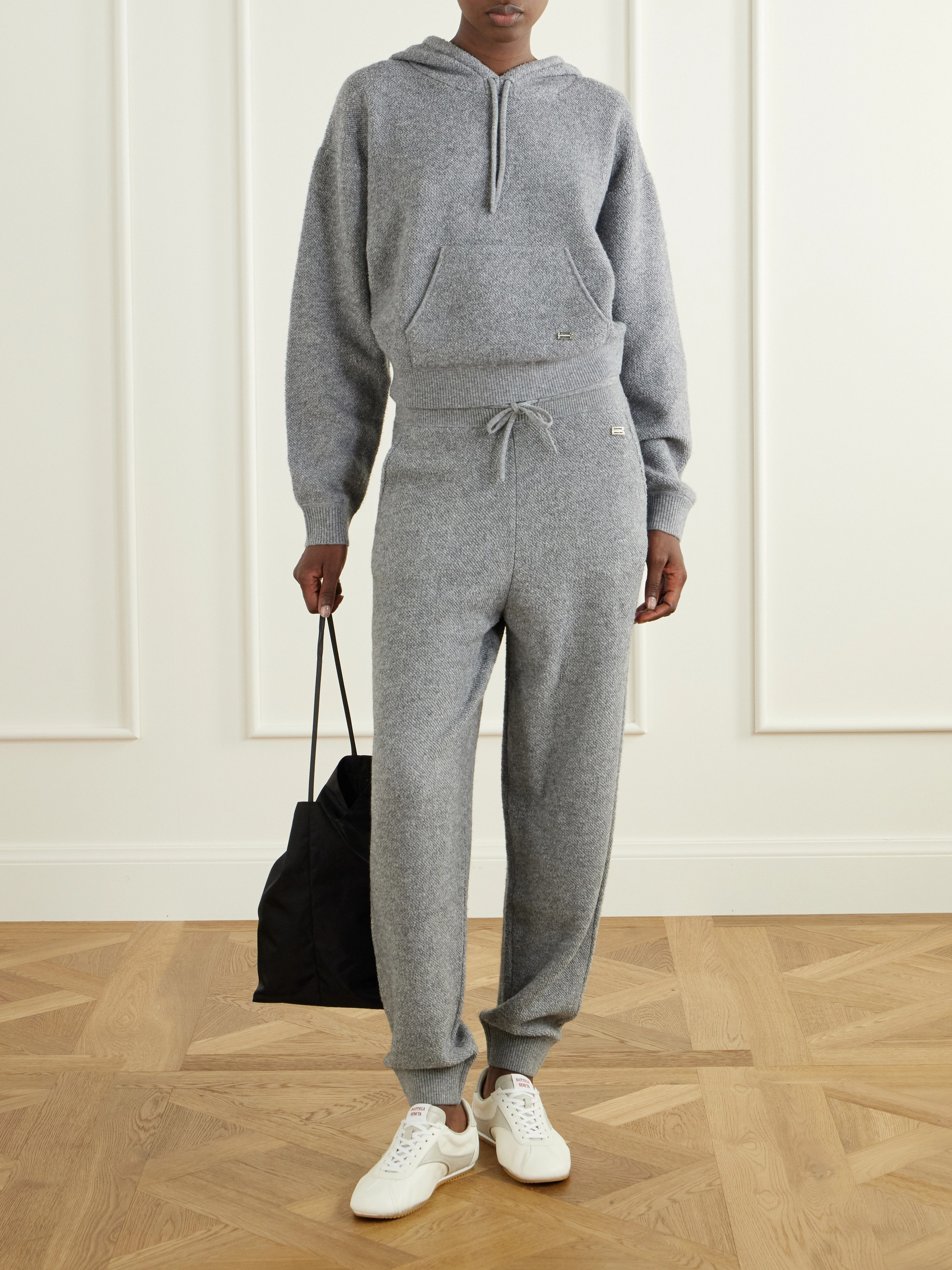 Victoria Beckham Wool and cashmere-blend knitted tapered sweatpants