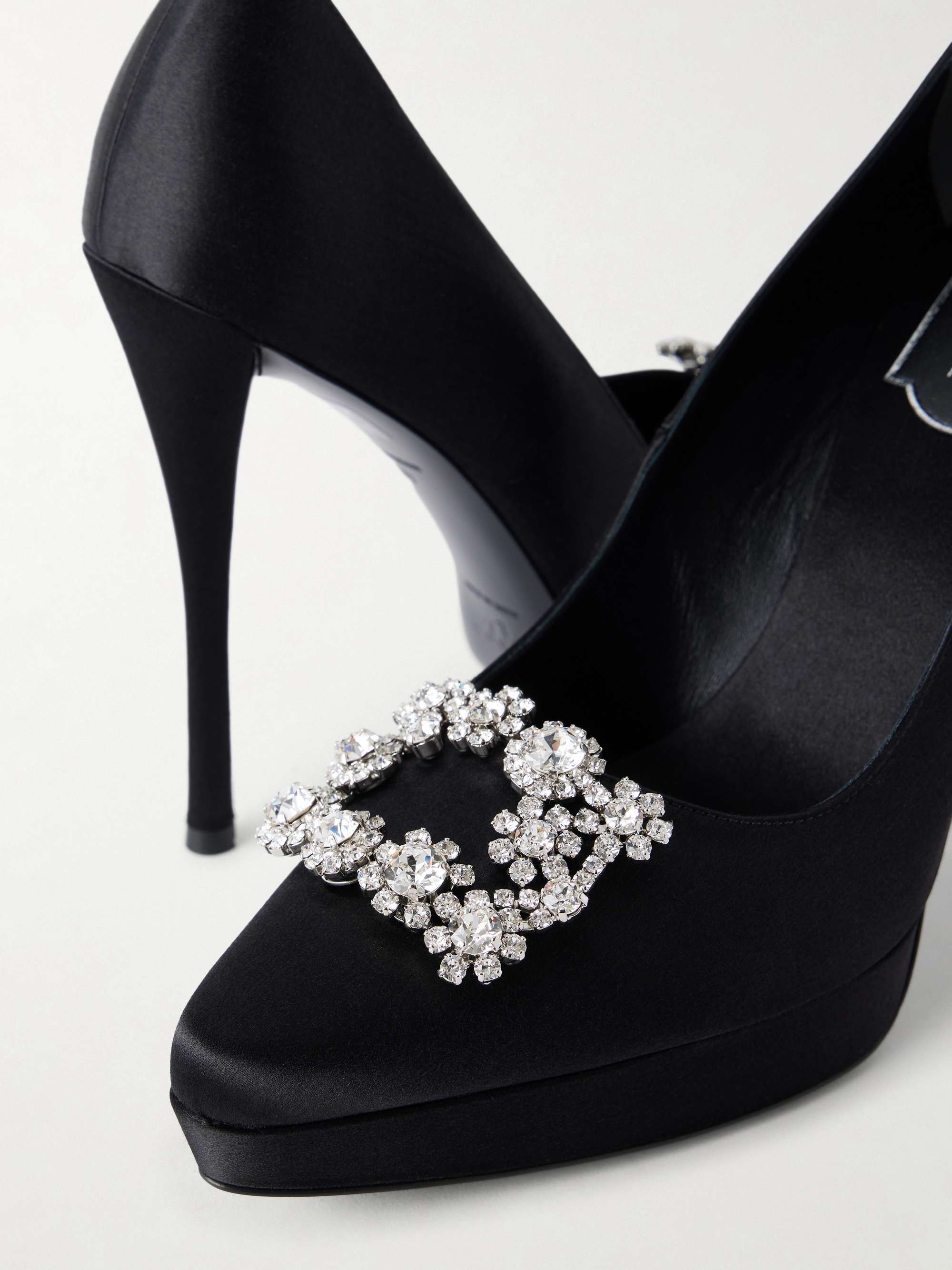 ROGER VIVIER 120 embellished satin pumps | NET-A-PORTER