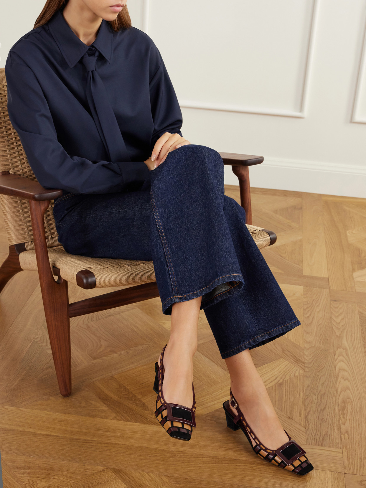 Belle Vivier 45 Woven Slingback