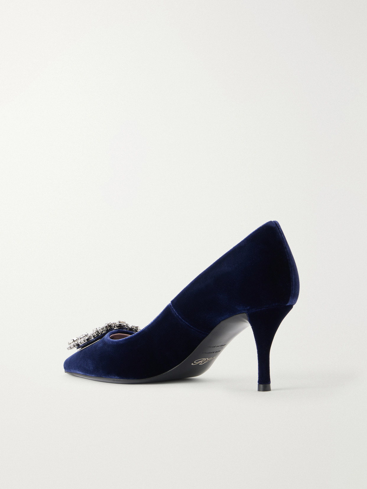 Flower Strass 65 Crystal-Embellished Velvet Pump