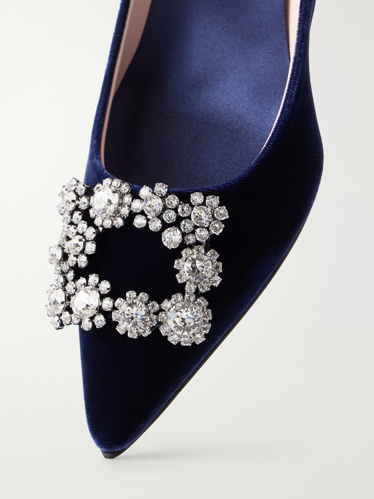 Flower Strass 65 Crystal-Embellished Velvet Pump