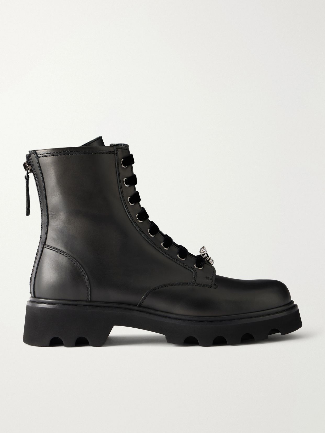 viv rangers 20 crystal embellished leather ankle boots