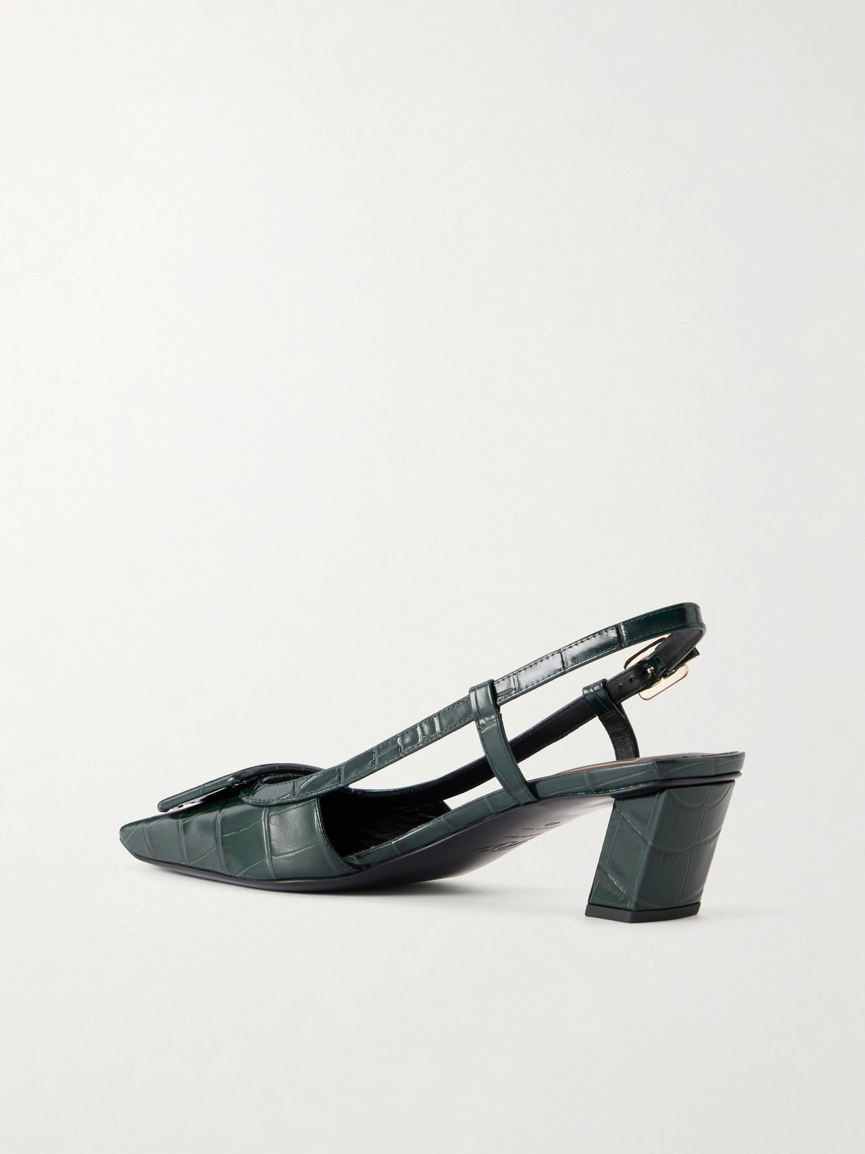 Belle Vivier 45 Croc-Effect Slingback