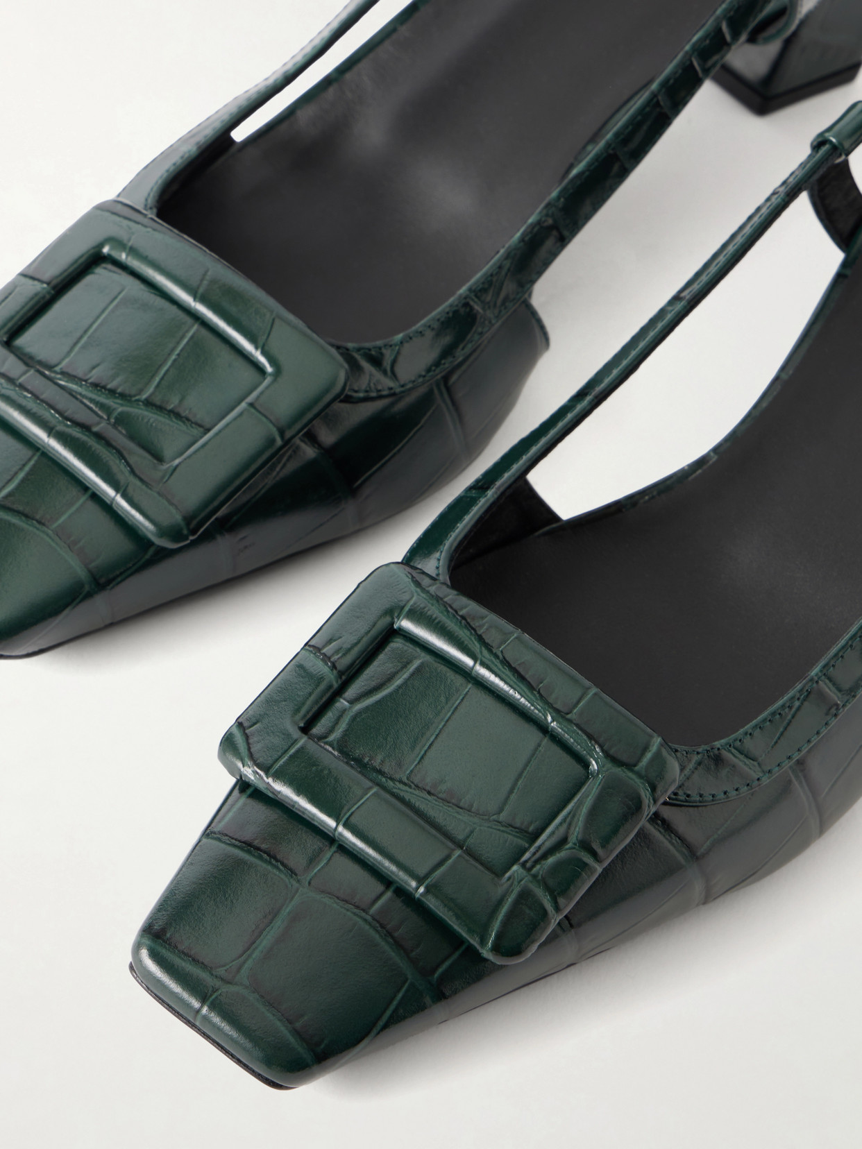 Belle Vivier 45 Croc-Effect Slingback