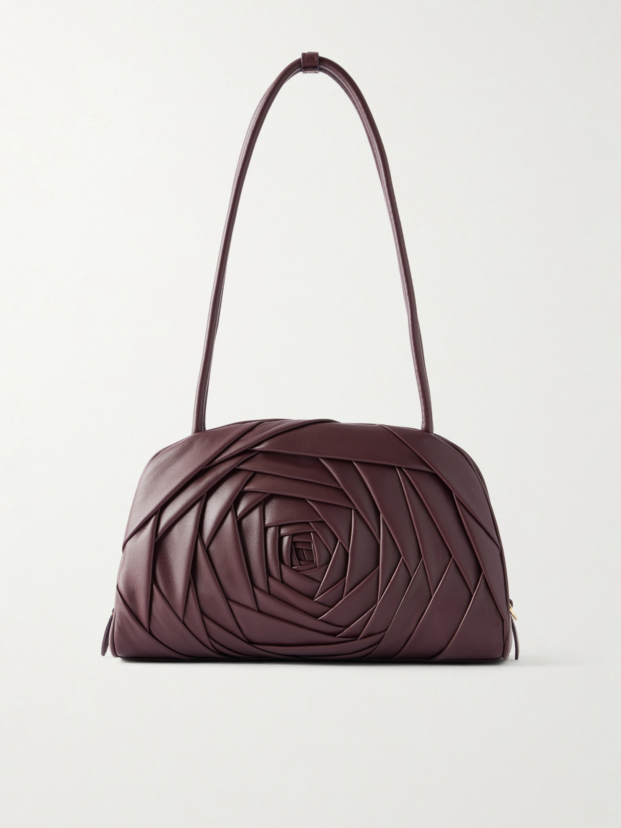 Roger Vivier Roseline Leather Shoulder Bag In Burgundy
