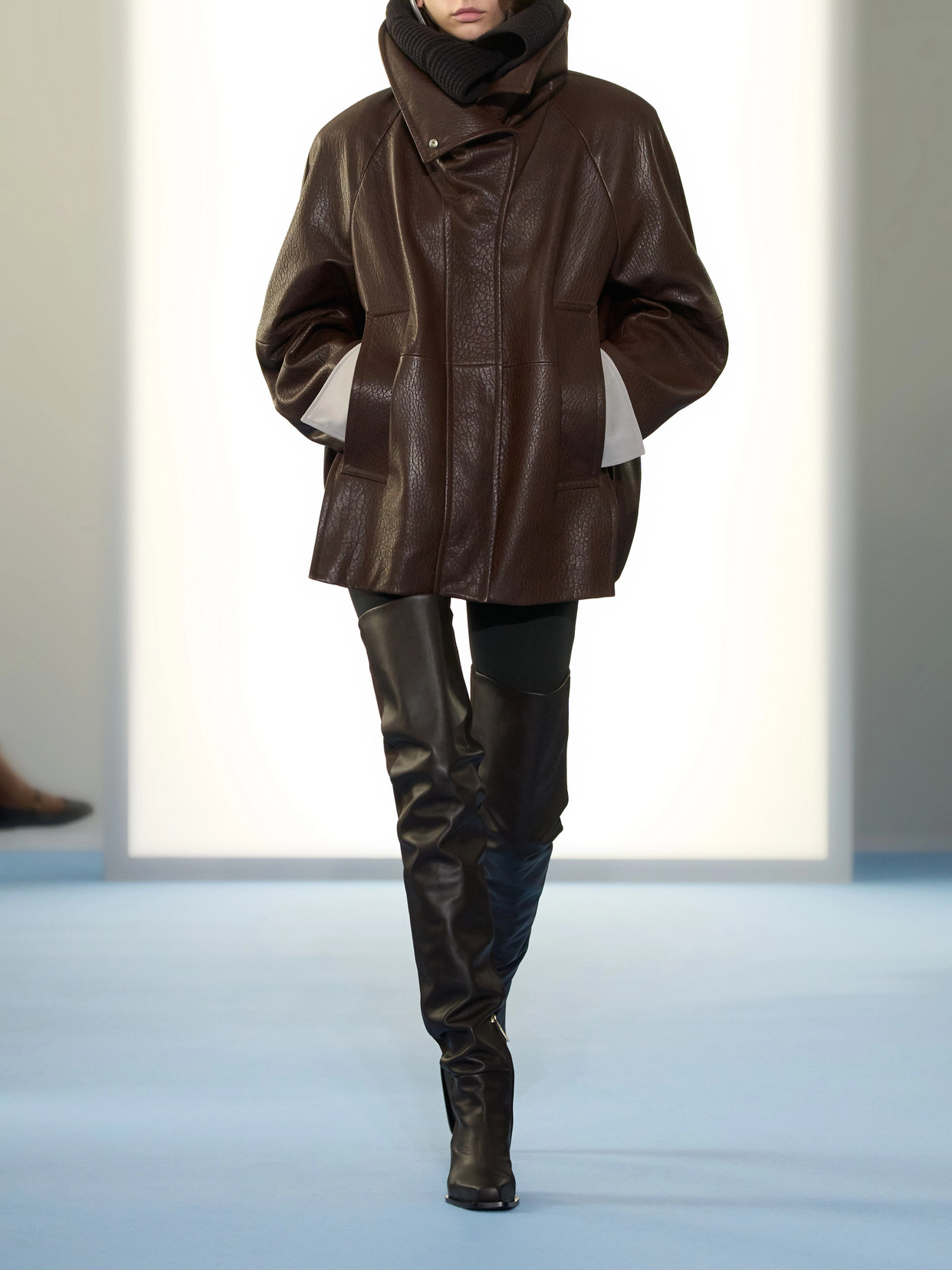 Salve Belted Plush-Trimmed Jacket