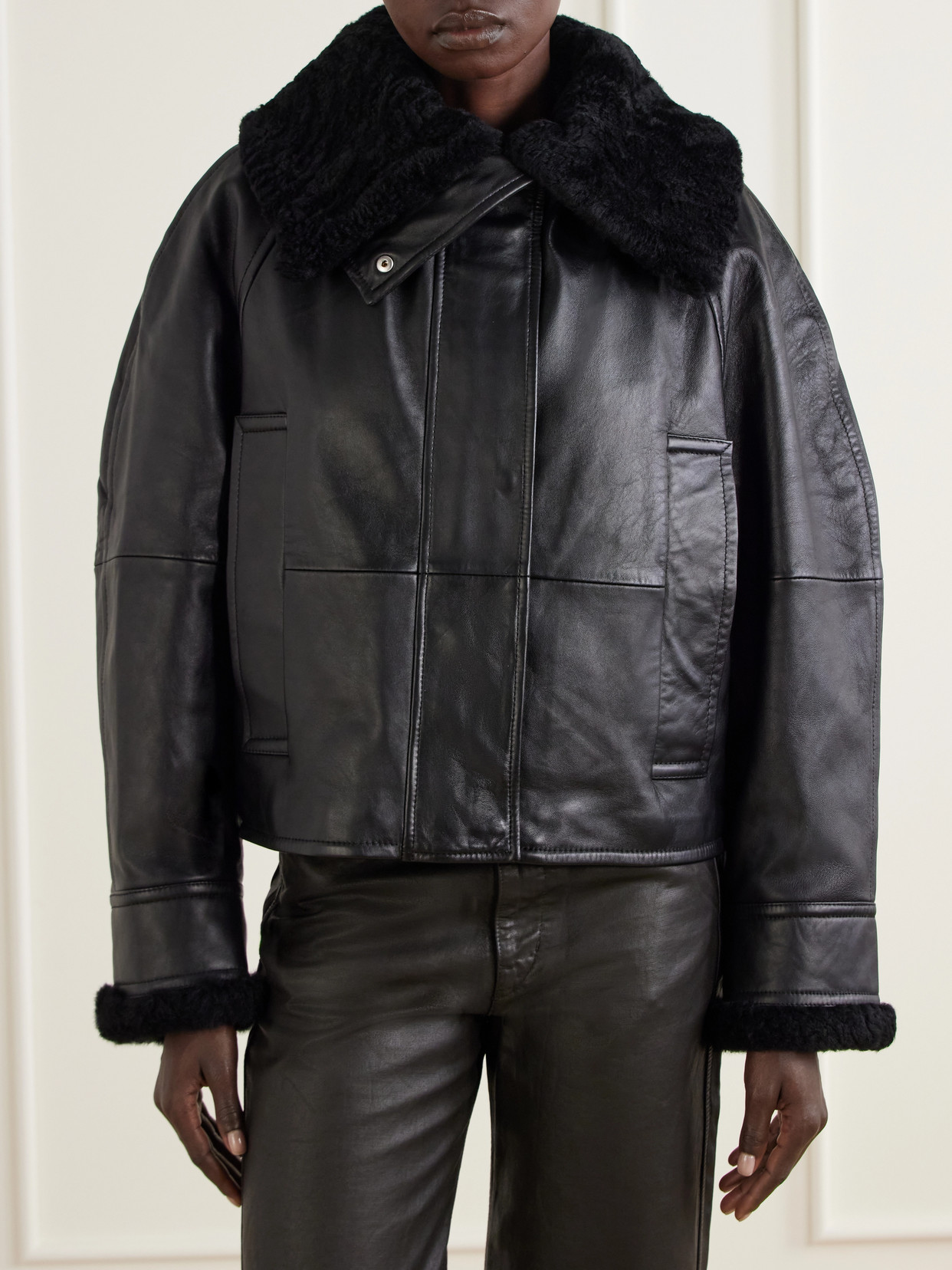 Salve Belted Plush-Trimmed Jacket