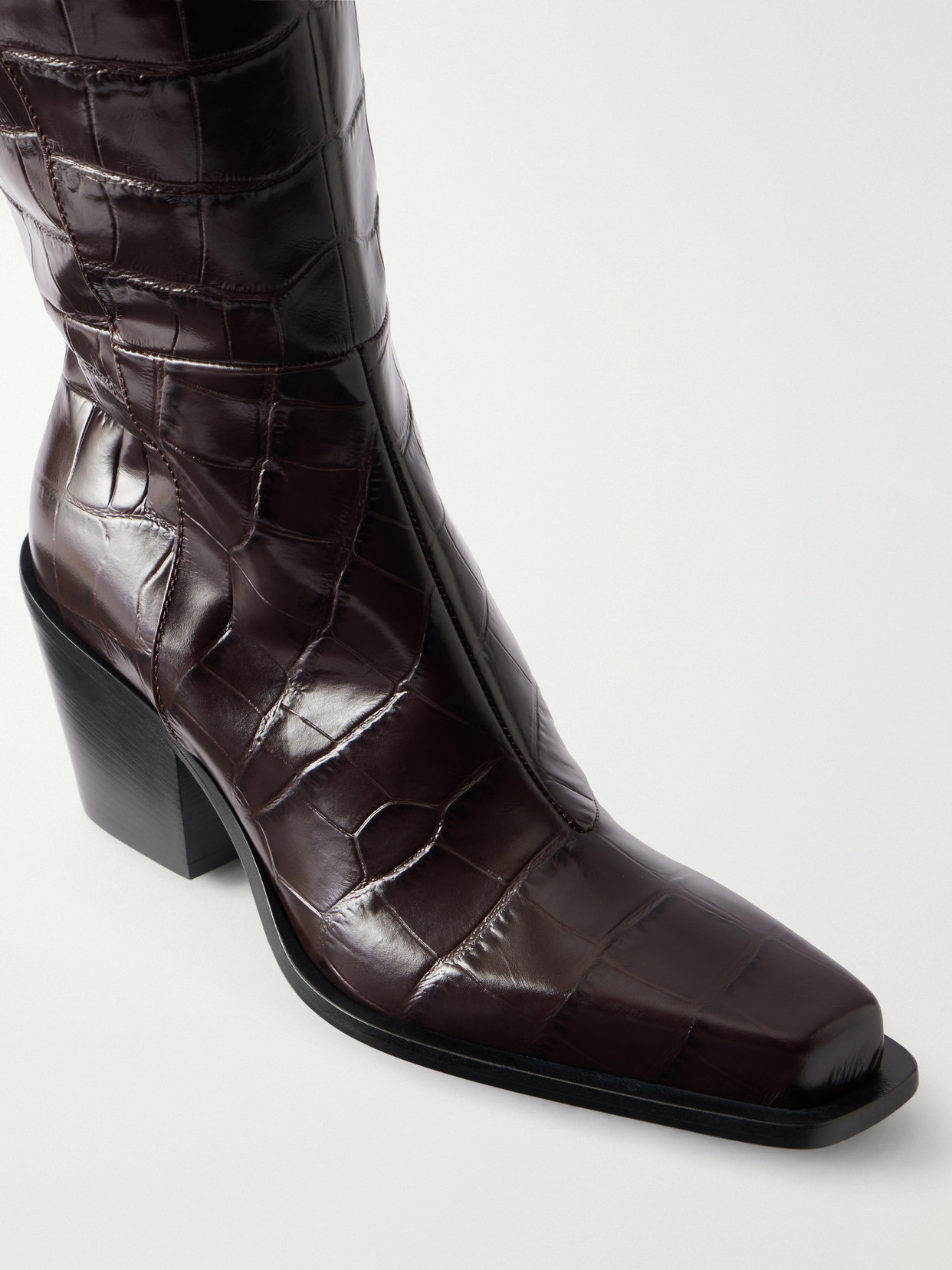 Zuppa 70 Croc-Effect Leather Over-The-Knee Boots