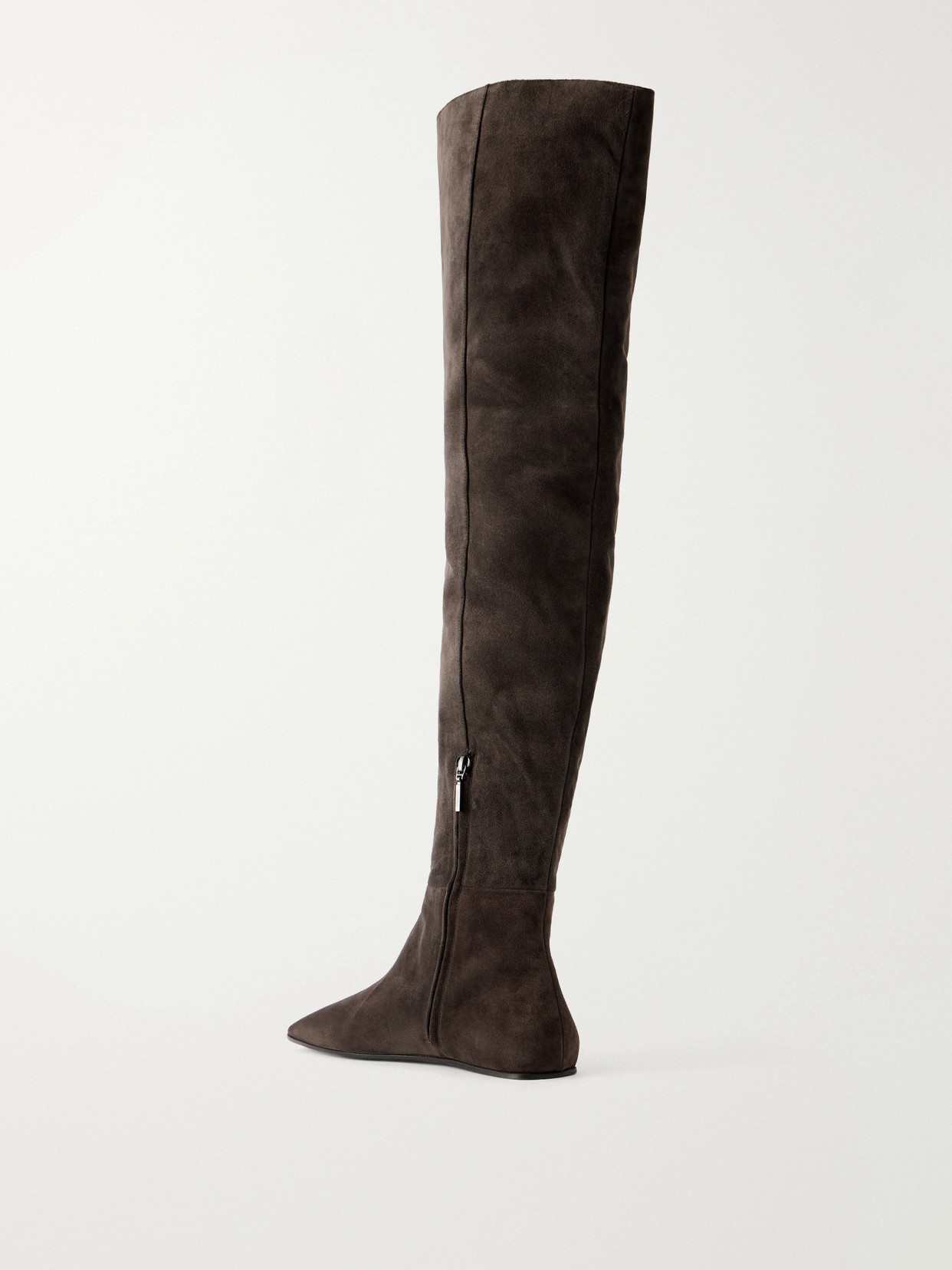 Maspietra Studded Paneled Suede Over-The-Knee Boots