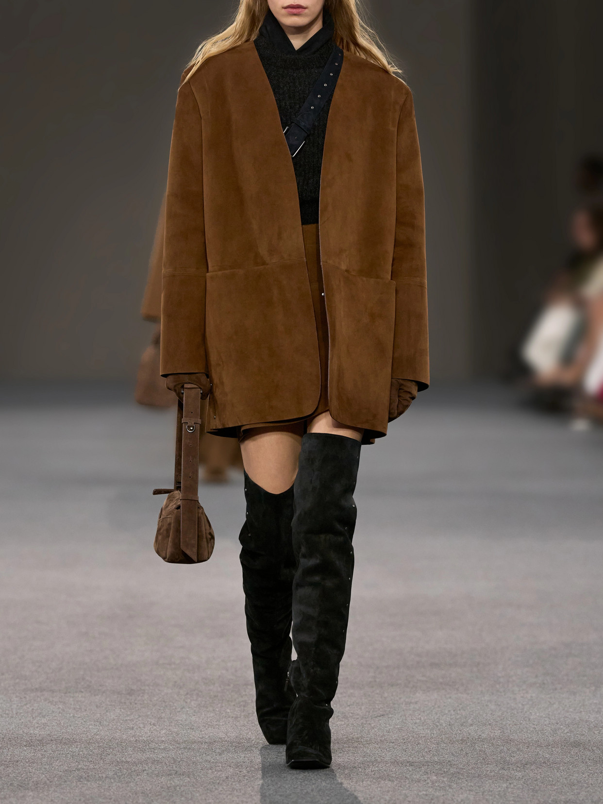 Maspietra Studded Paneled Suede Over-The-Knee Boots