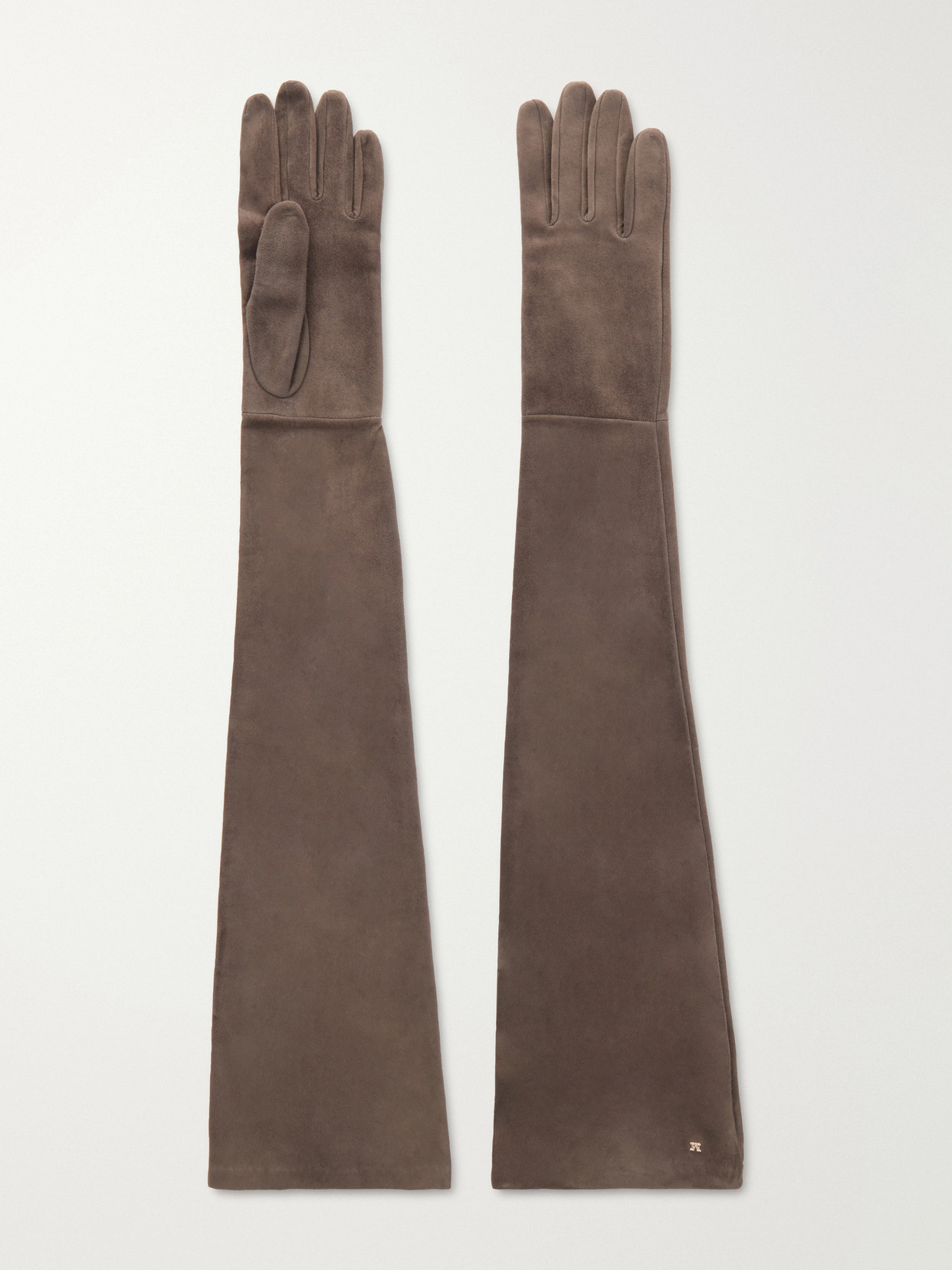 Max Mara Suede Gloves In Brown