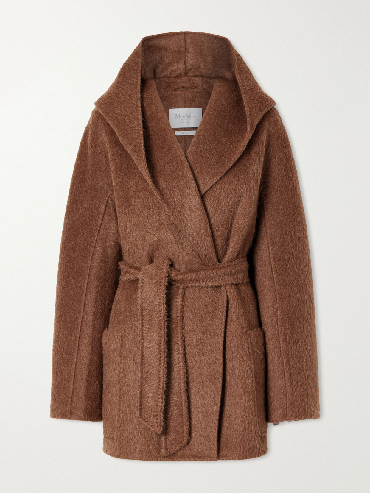 Max Mara Golf Belted Camel-hair And Mohair-blend Coat In Brown