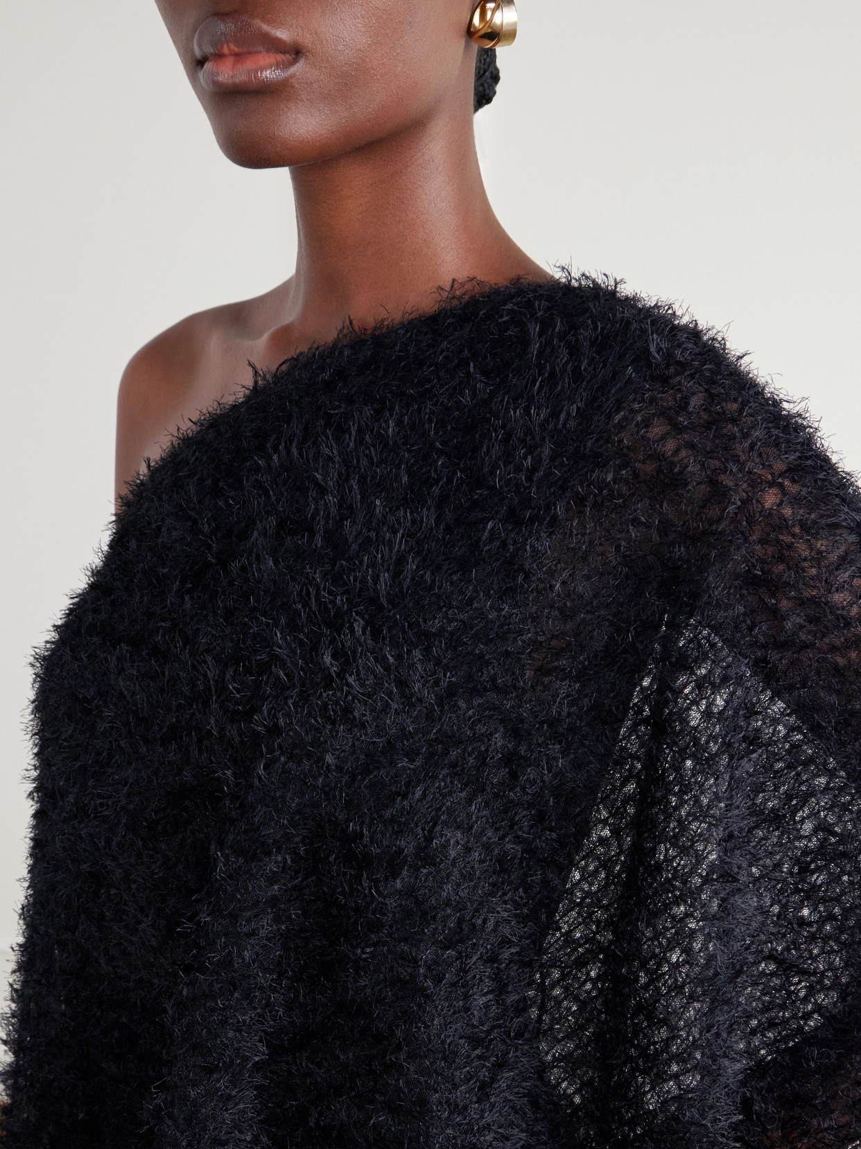 One-Shoulder Asymmetric Plush Top