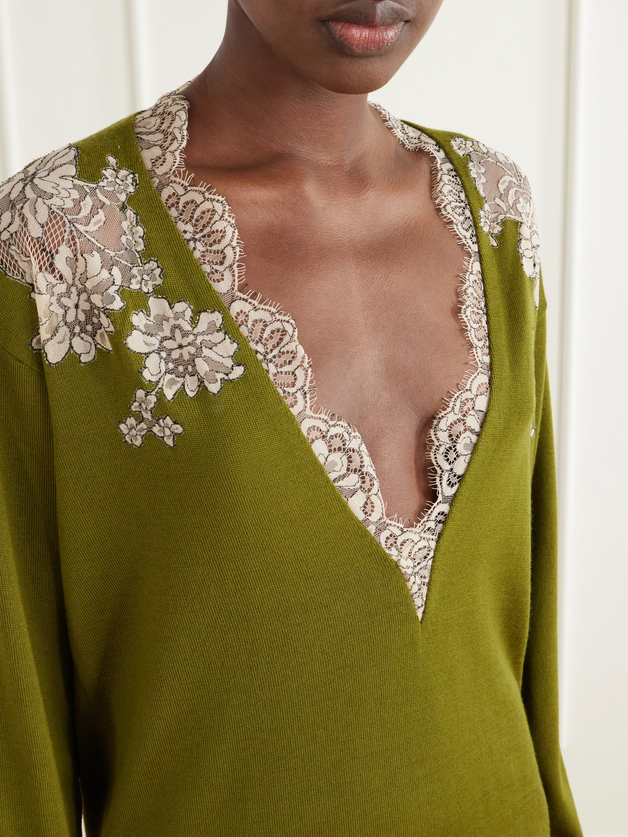 Garavani - Lace-Trimmed Sweater