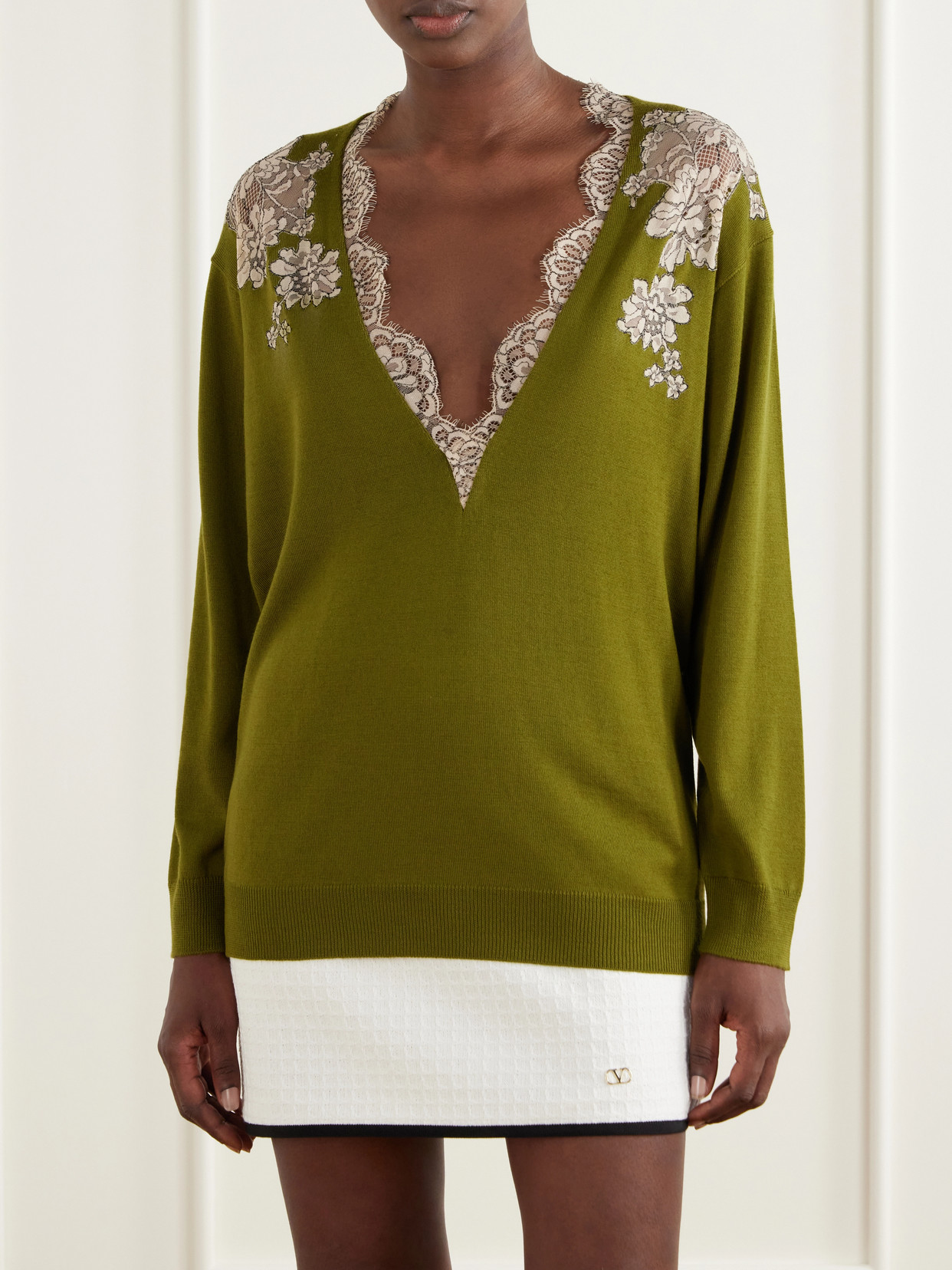 Garavani - Lace-Trimmed Sweater