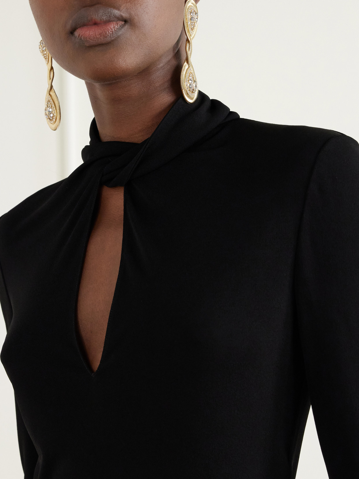 Garavani - Knotted Crepe-Jersey Blouse