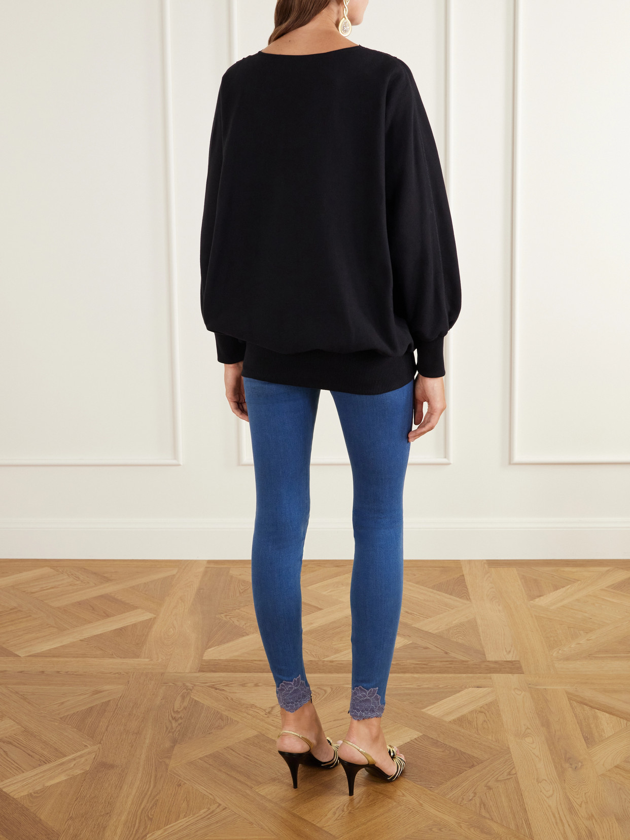 Garavani - Lace-Trimmed Cotton-Jersey Sweatshirt