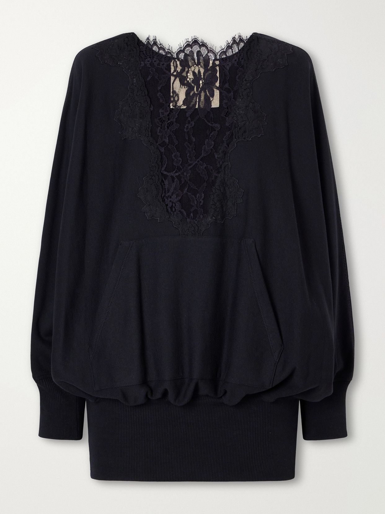 Garavani - Lace-Trimmed Cotton-Jersey Sweatshirt