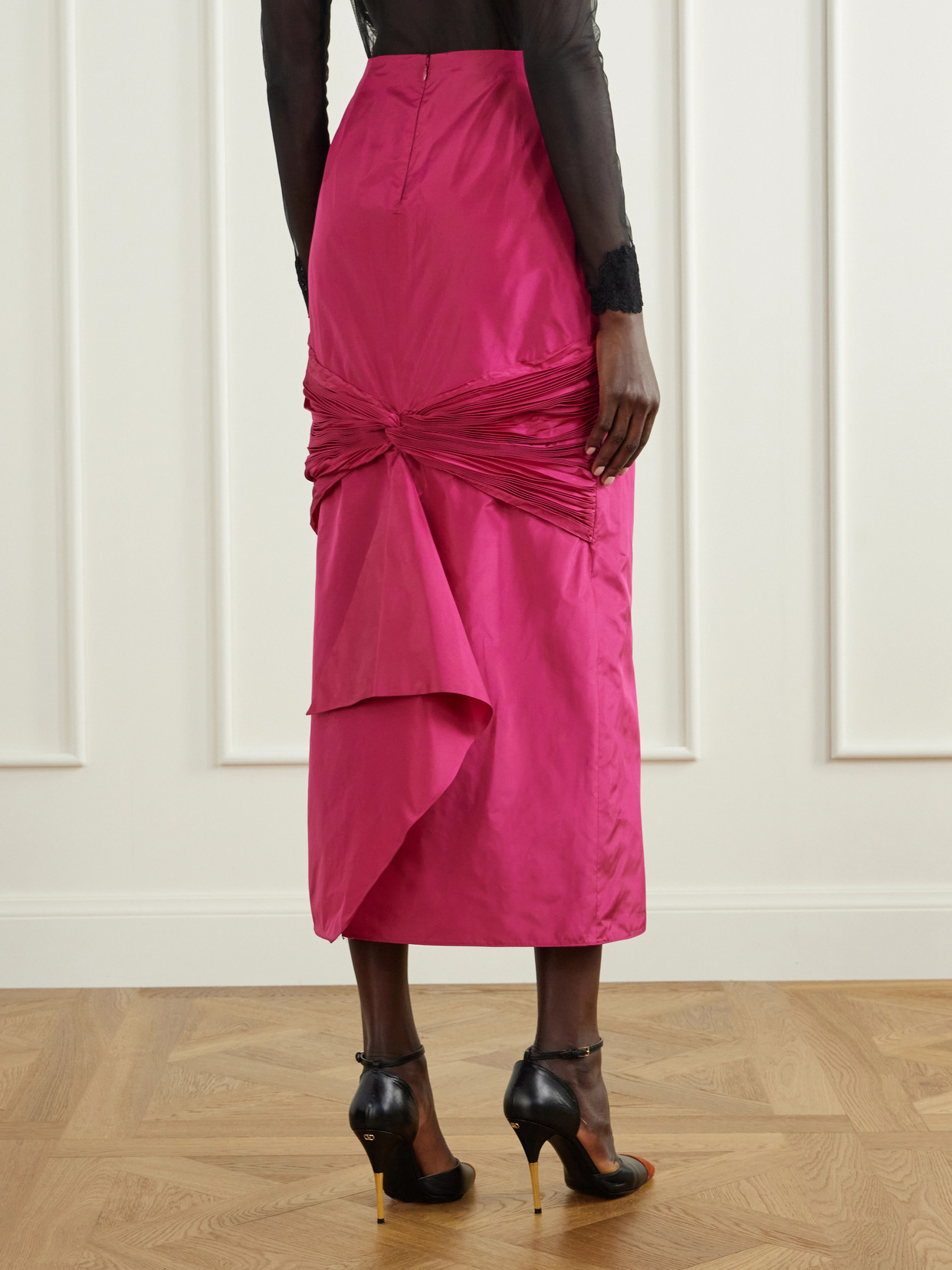 Garavani - Knotted Silk-Taffeta Midi