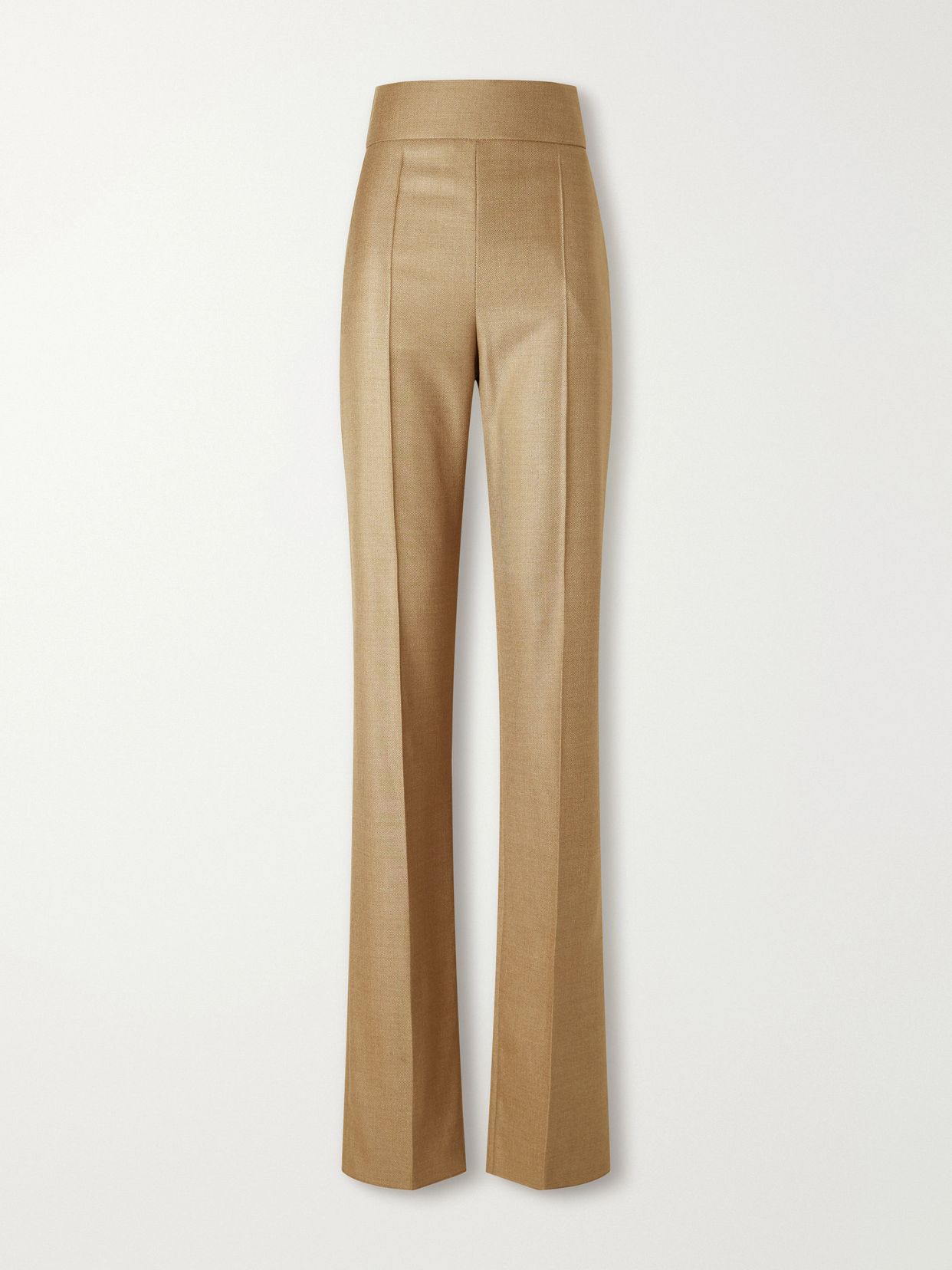 Wool and silk-blend straight-leg pants