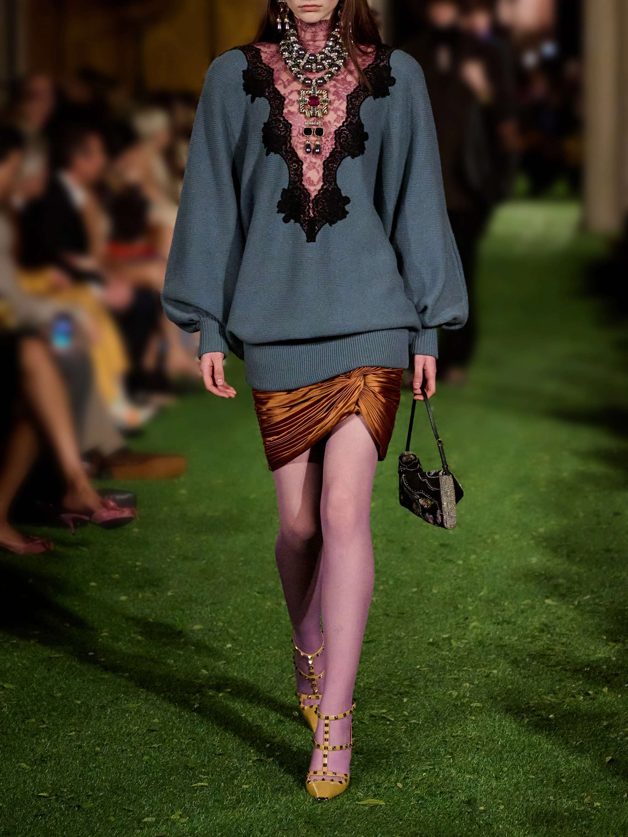 VALENTINO GARAVANI Lace-trimmed wool sweater | NET-A-PORTER
